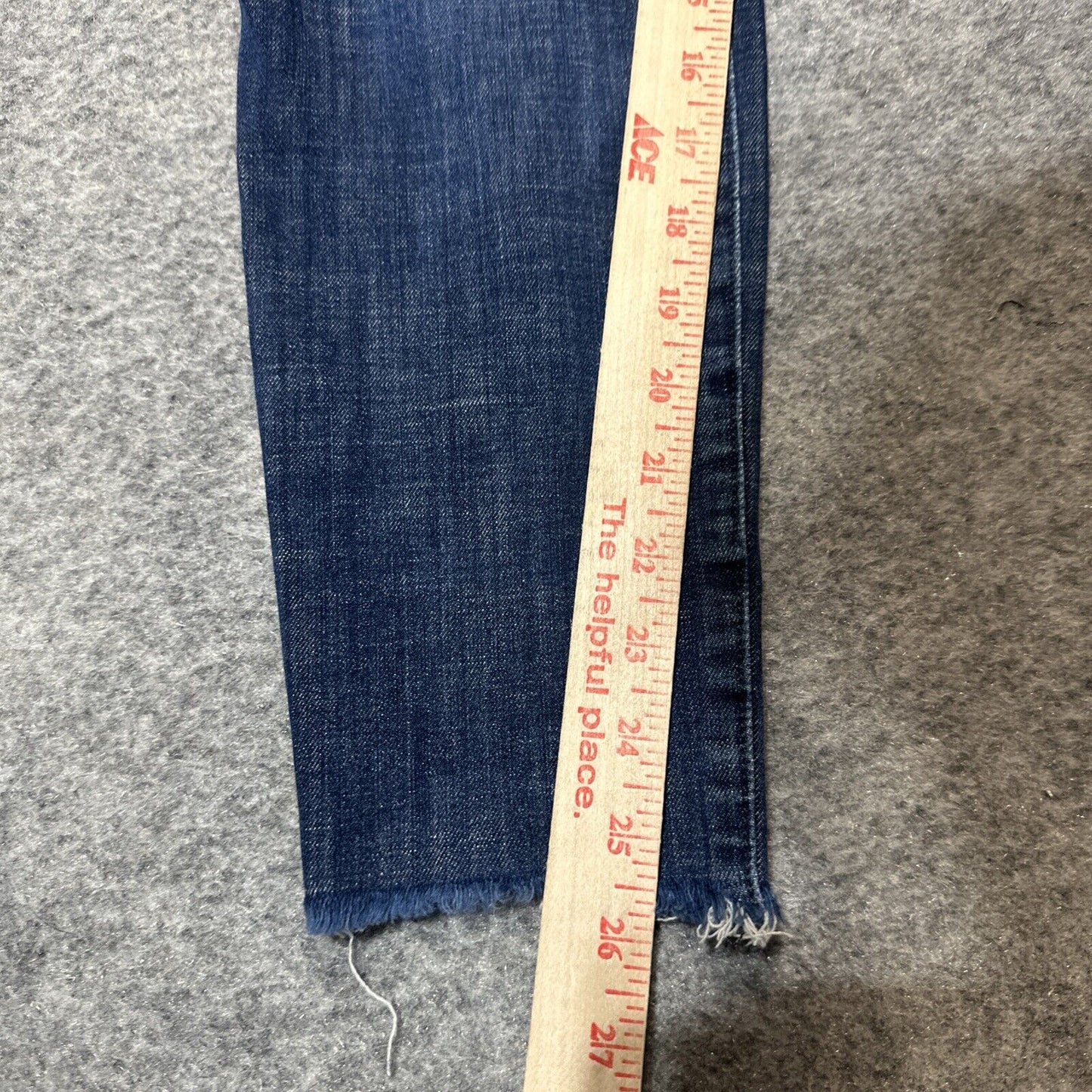 Gap 1969 True Skinny Jeans 30R Super High Rise Dark Wash Blue Distressed