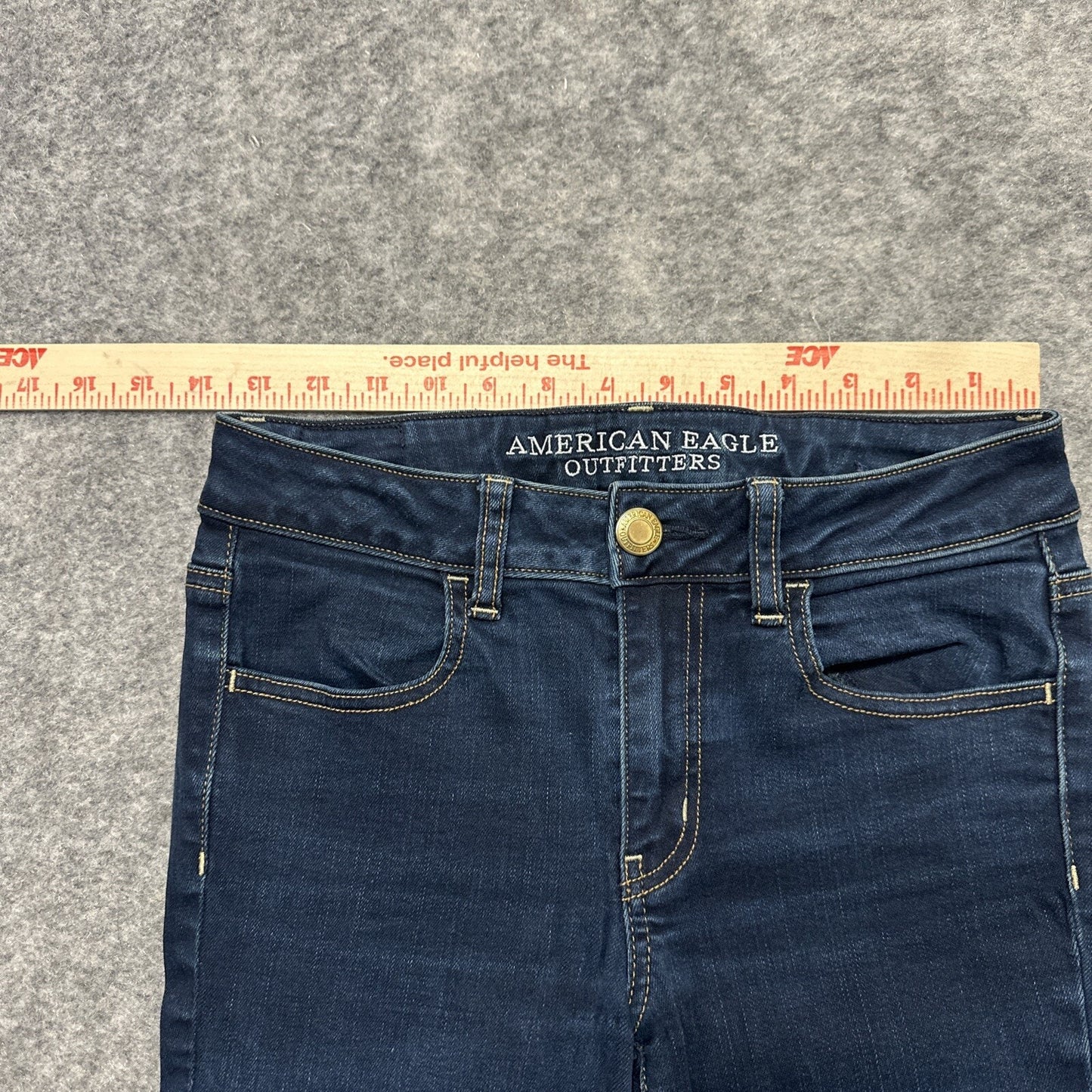 American Eagle Super Stretch Jegging Women's Jeans Size 4R Blue Dark Wash Denim