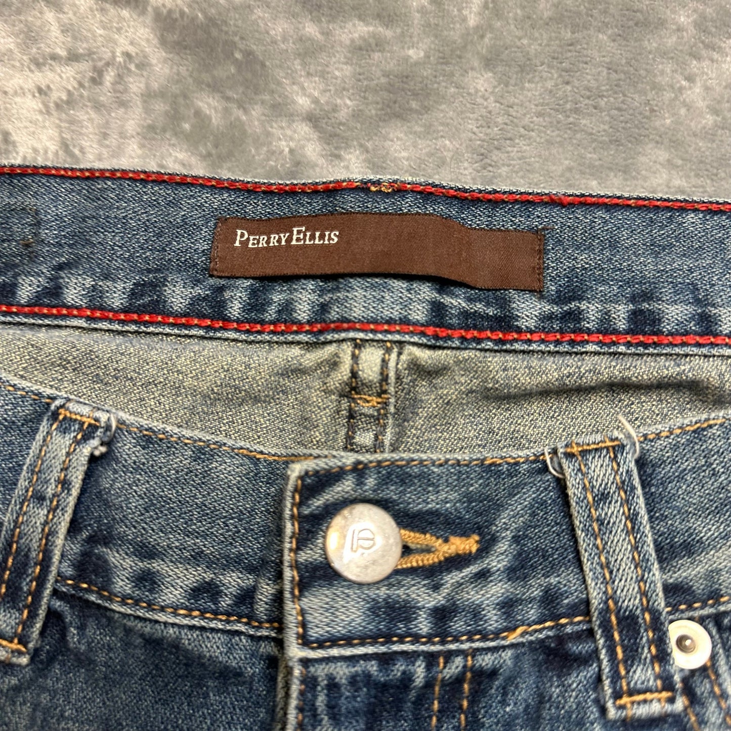 Perry Ellis Bootcut Jeans Men’s Size 34x32 Dark Blue Denim