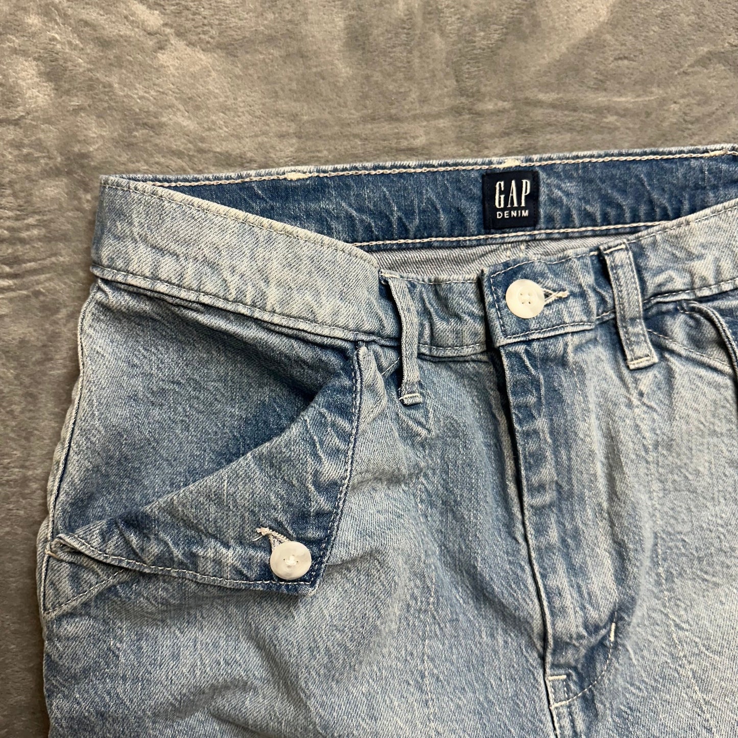 Gap Straight Flap Pockets Skirt Women's Size 8 Light Blue Denim