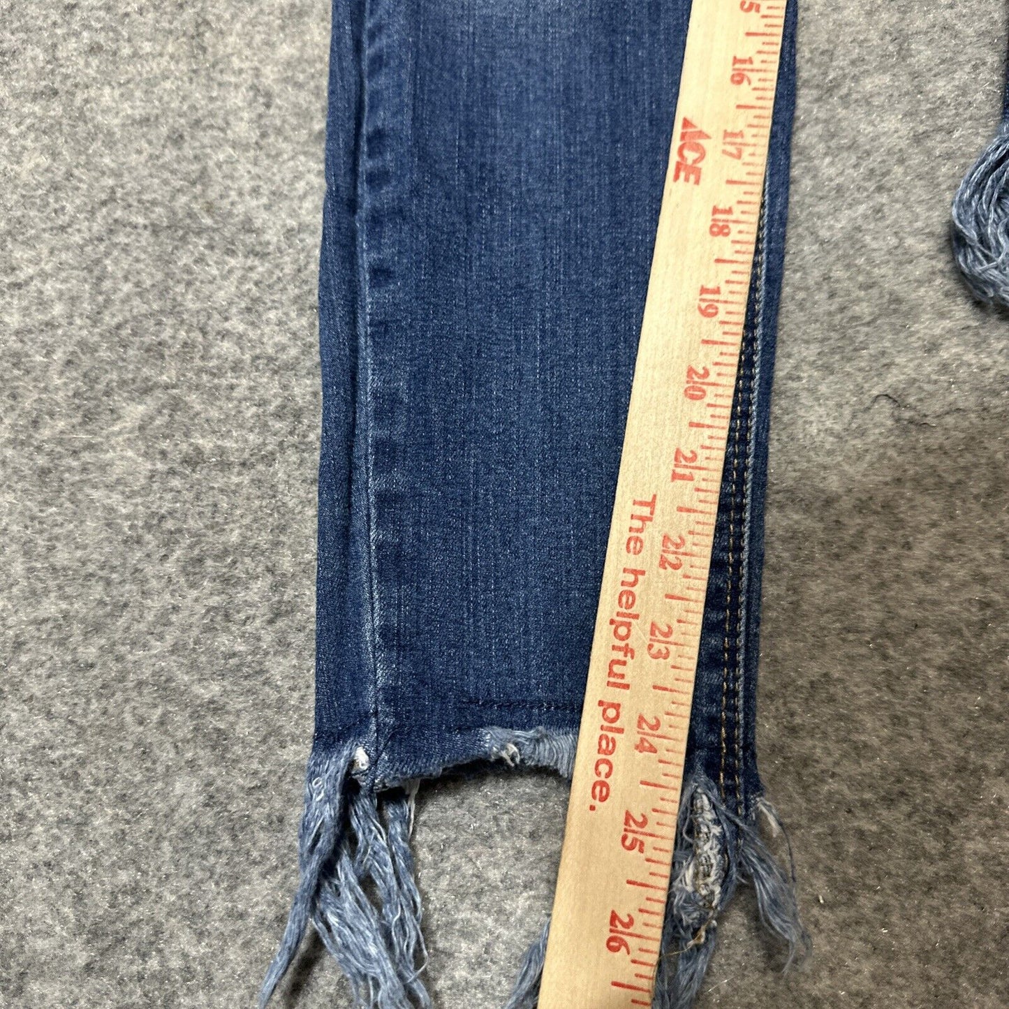WAX JEAN Butt I Love You Women's Distressed Ankle Jeans Size S Small Blue Dark