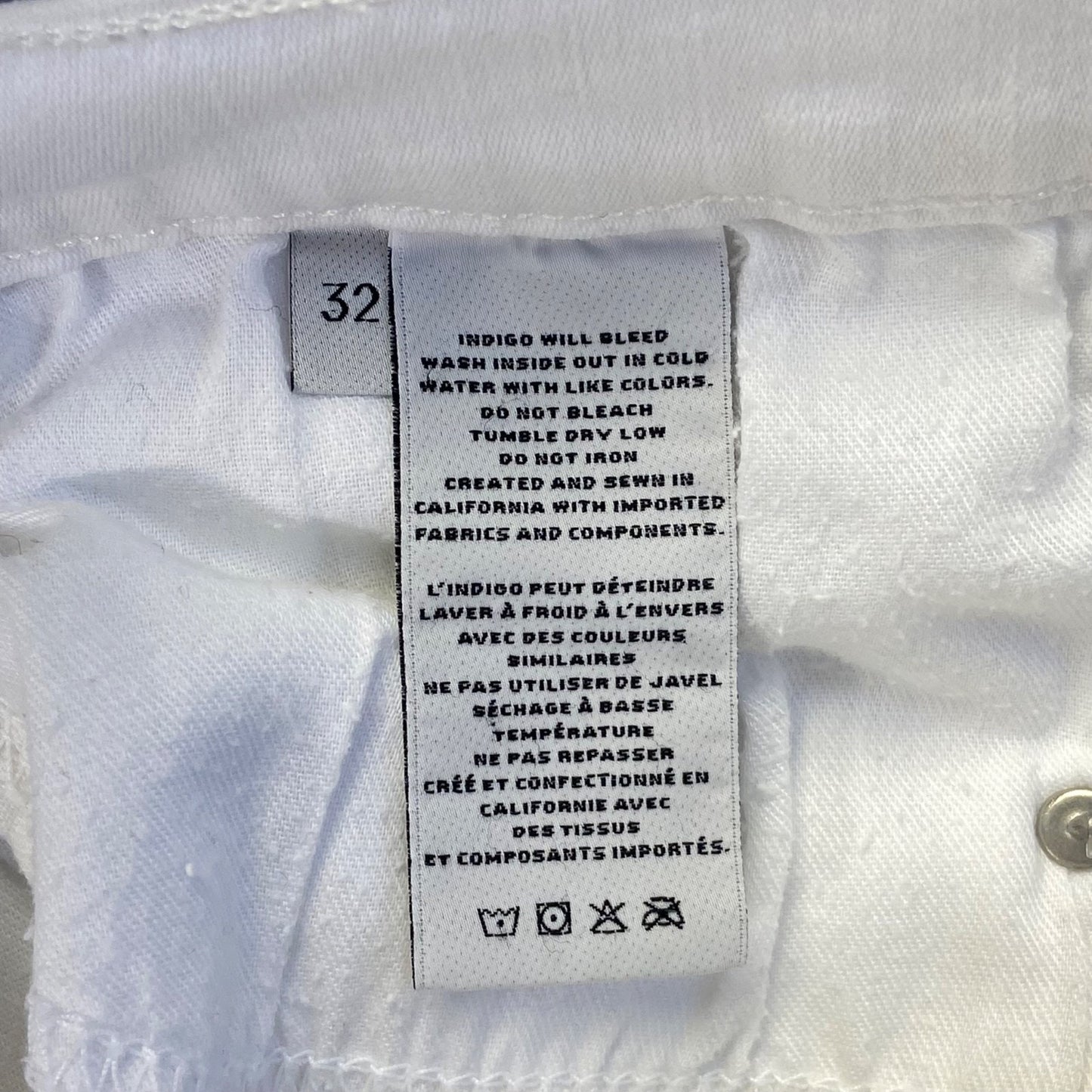 J Brand Women's Maria High Rise Skinny Jeans Size 32 White Denim
