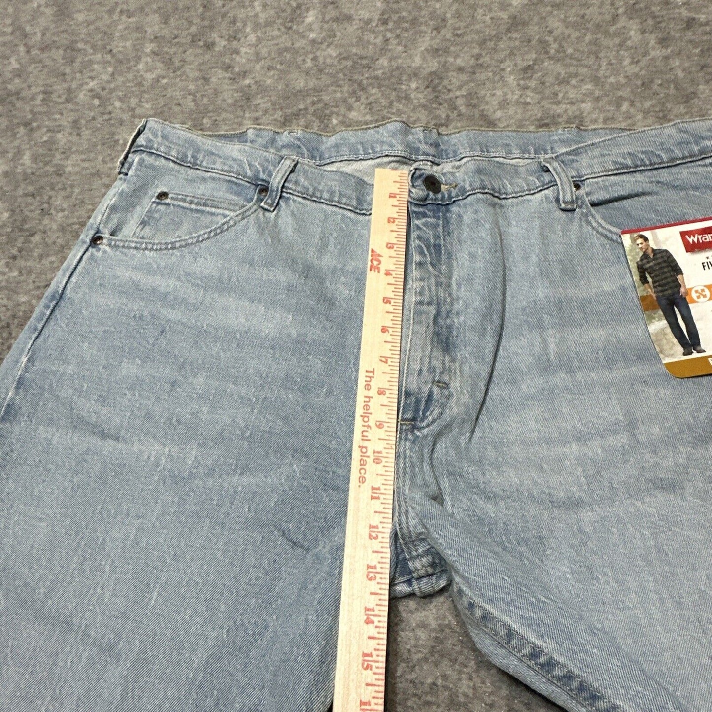 New Wrangler Five Star Premium Relaxed Fit Flex Men's Straight Jeans size 42x32