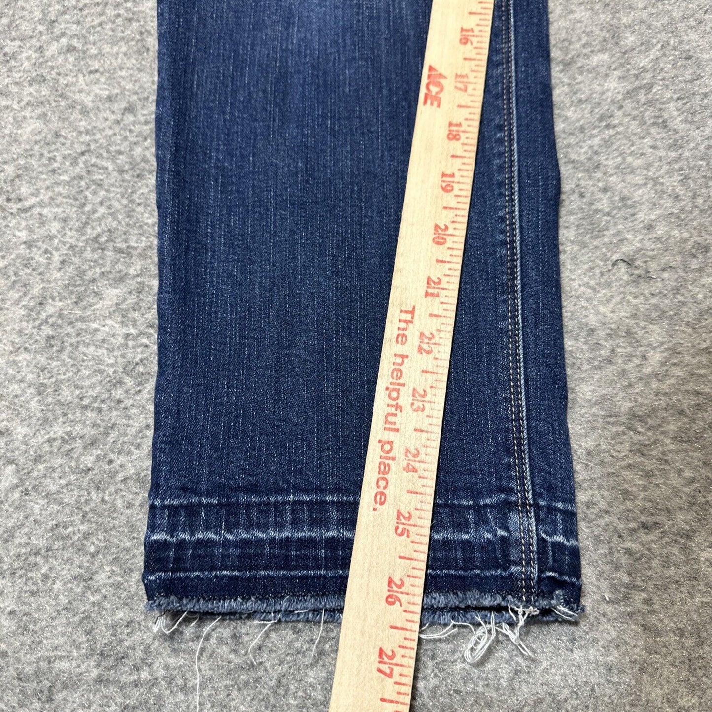 White House Black Market Distressed Slim Crop Jeans Women's Sz 8 Dark Blue Denim