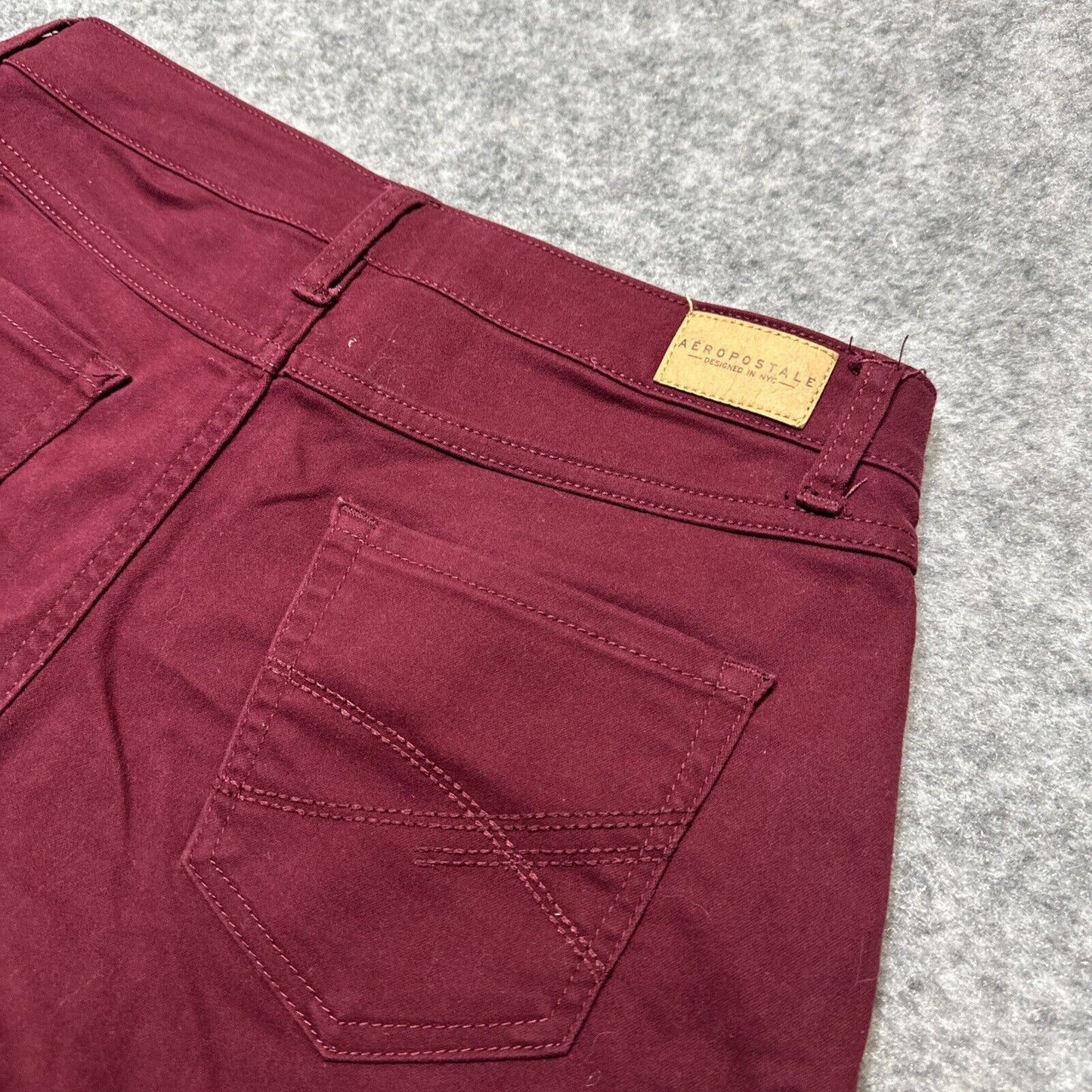 Aero Aeropostale High Waisted Shorty Women's Cut-Off Jean Shorts Size 6 Red