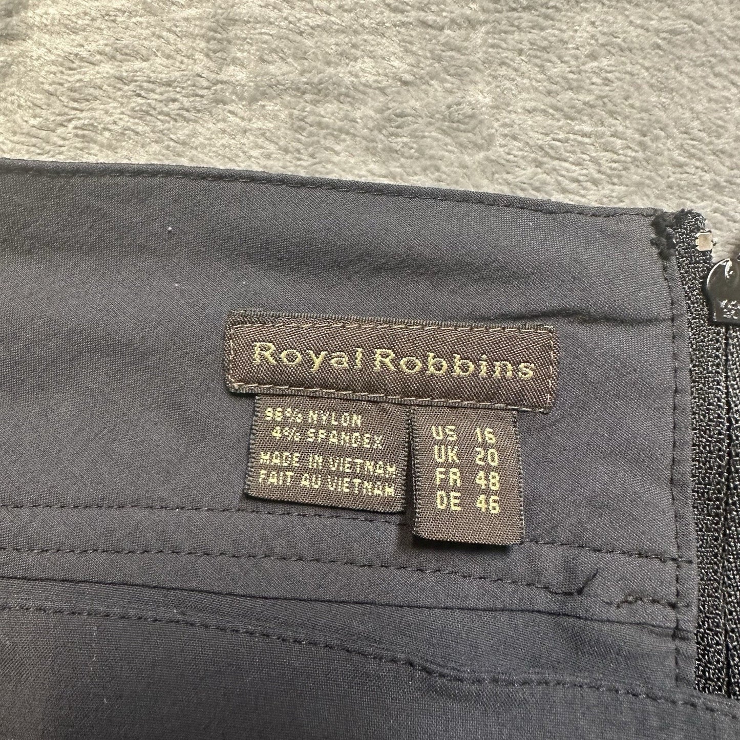 Royal Robbin Stretch Tennis Golf Skort Skirt Women's Size 16 Black Stretch