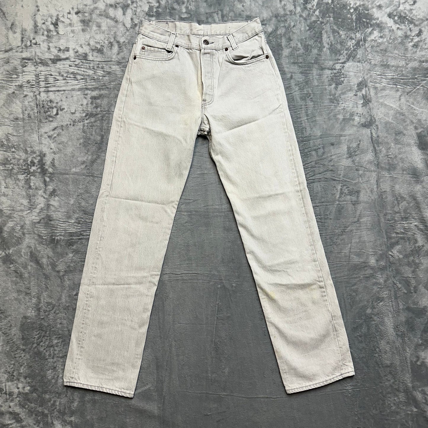 Vintage Levi's 701 XX Student Straight Jeans Boys Size 30x32 WhiteVintage Levi's 701 Straight Jeans Boys Size 30x32 White