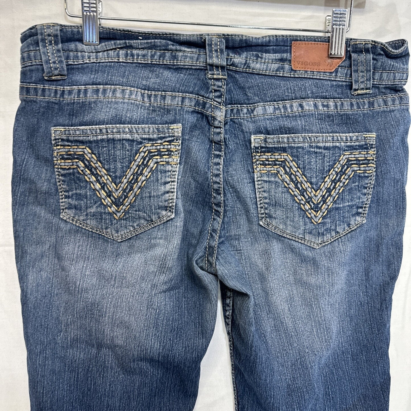 Vigoss Cuffed Capri Jeans Women’s Size 9 Blue Dark Wash Stretch Denim