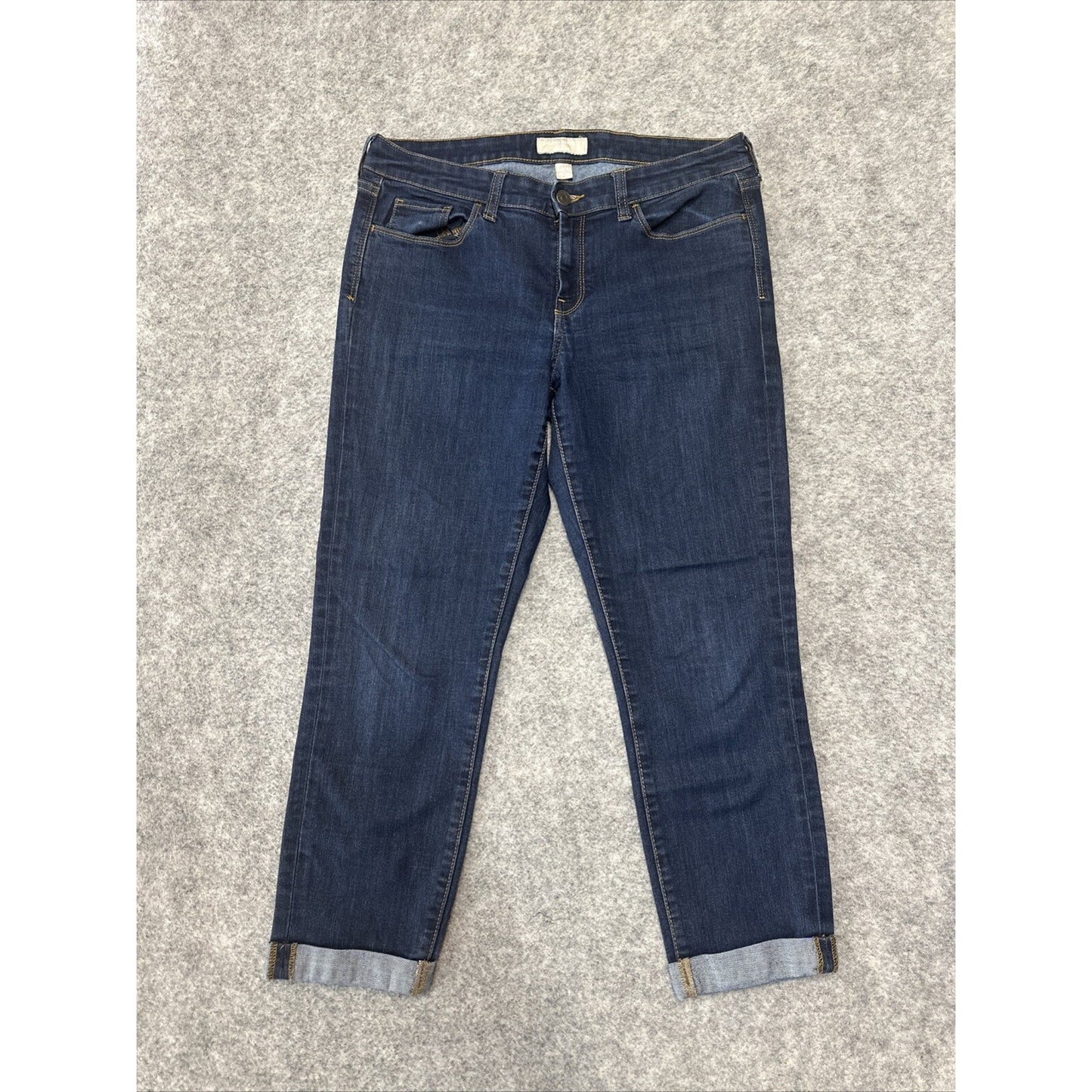 Banana Republic Cuffed Crop Jean Women's Size 30/10 Blue Dark Denim