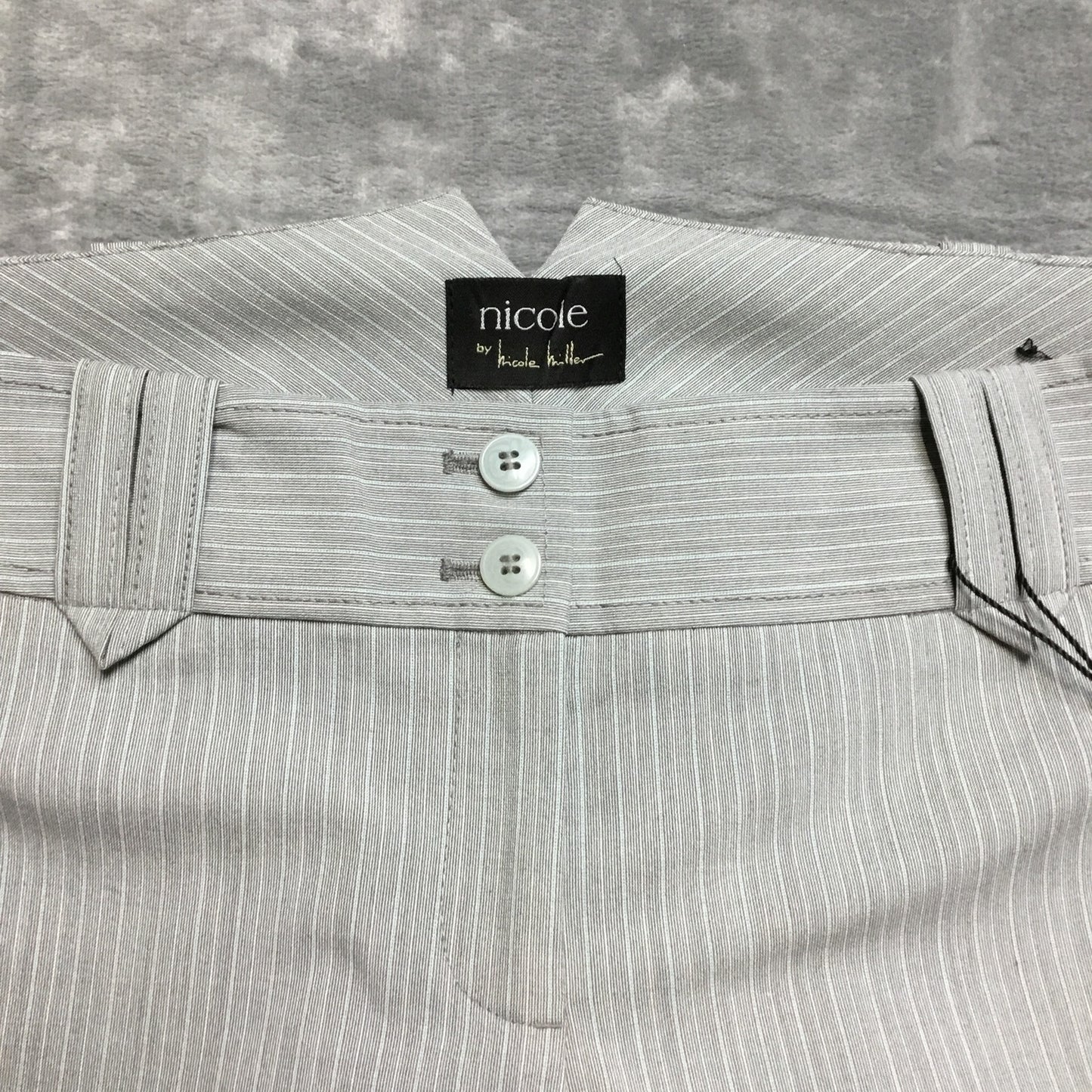 Nicole Miller Dress Pants Women's Size 8 Regular Gray Striped