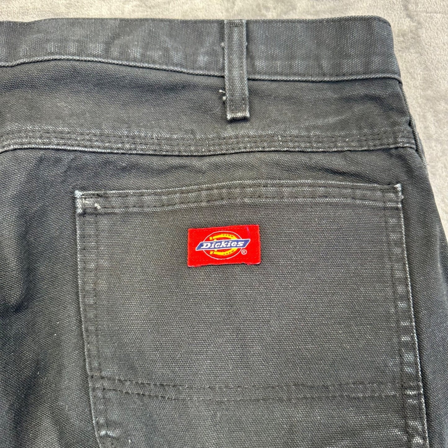 Dickies Men's Duck Canvas Carpenter Pants 38x32 Black Workwear