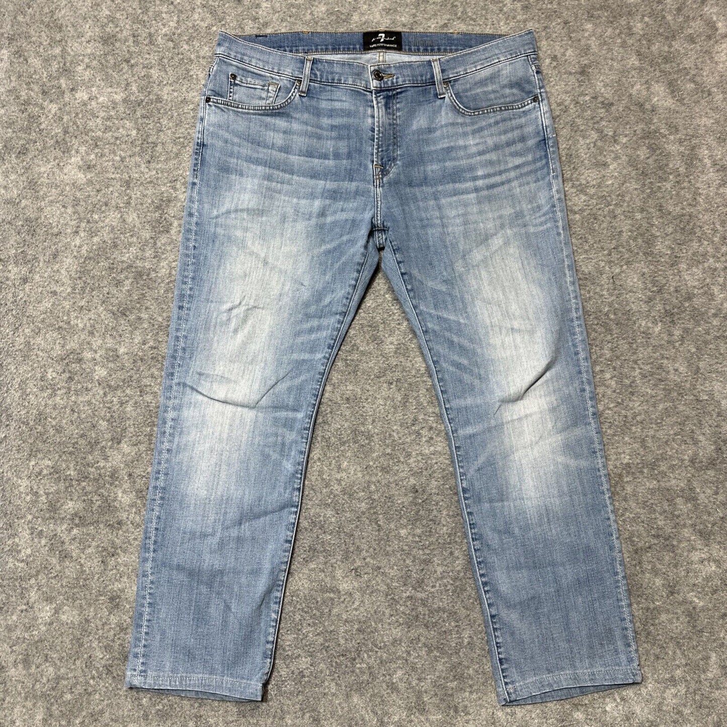 Lot of 7 For All Mankind Luxe Performance Slimmy Jeans Mens 38x28 Light Blue