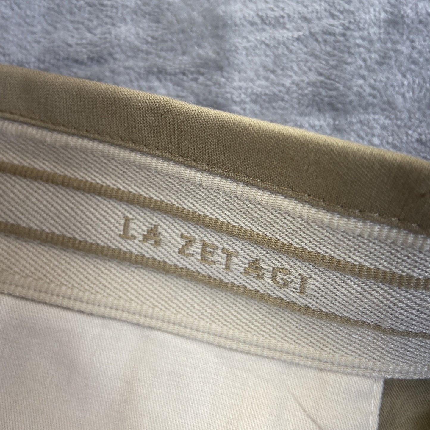 New La Zetagi Pleated Chino Pants Men's Size 38 Beige