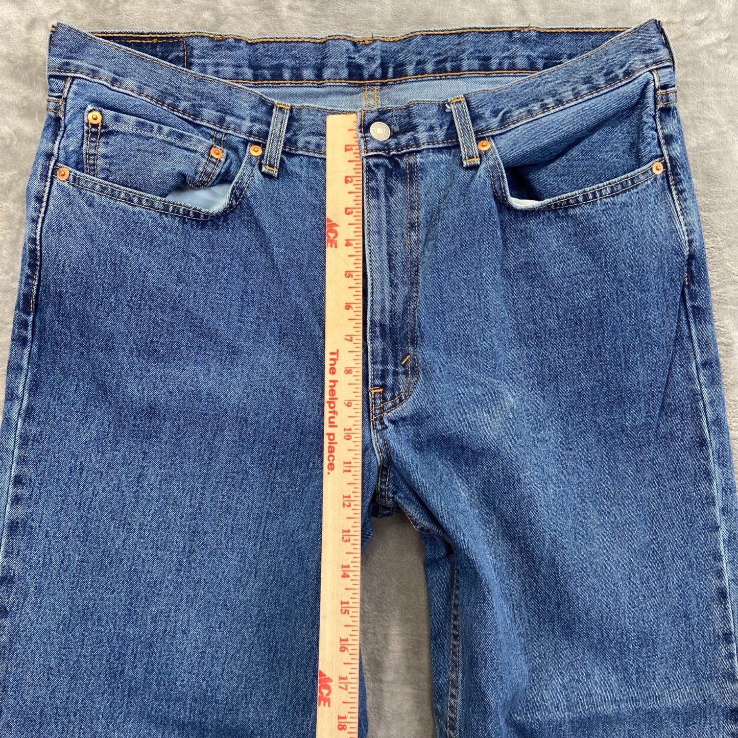 Levi's 550 Relaxed Fit Men's Jeans 38x34 Blue Denim Cotton Casual