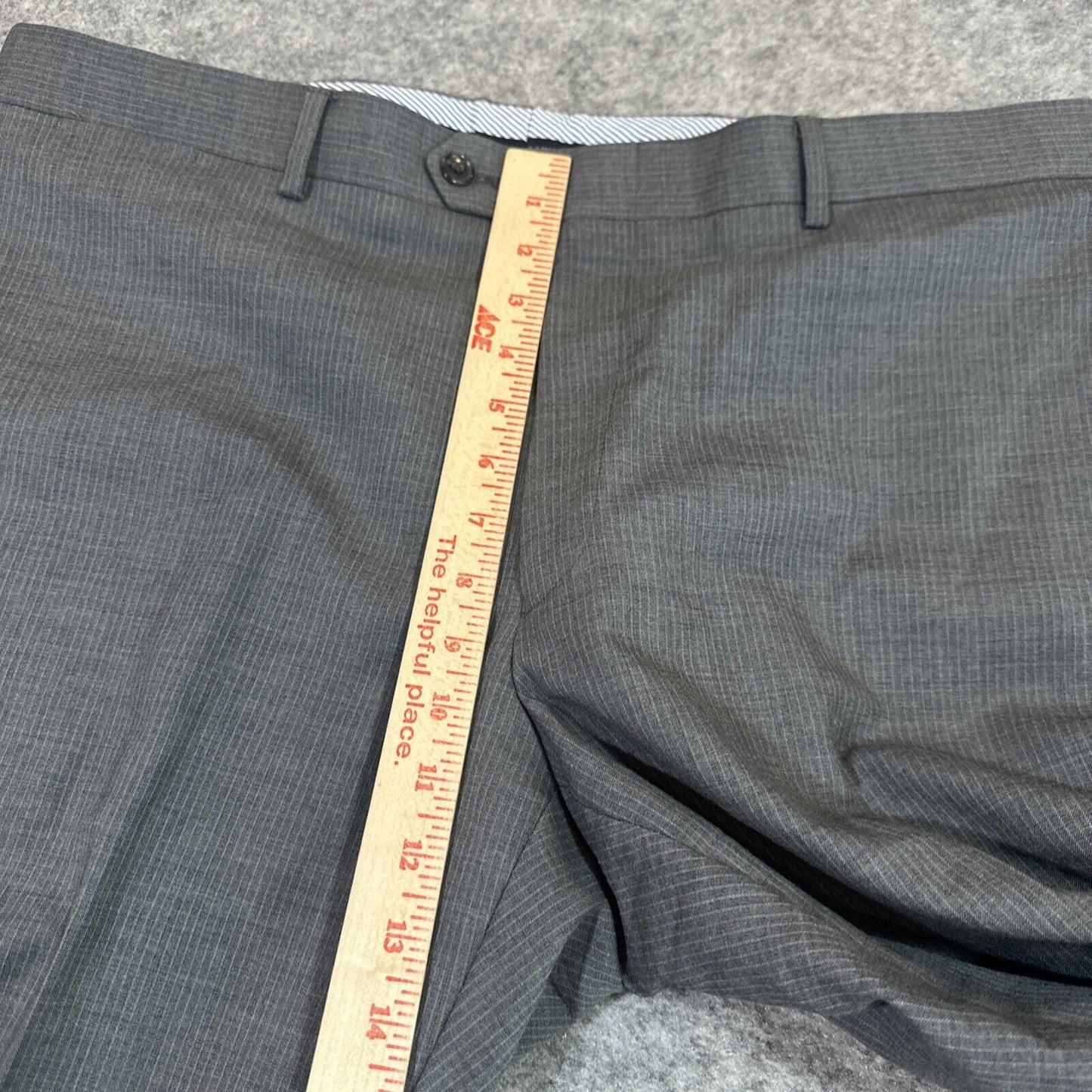 Tommy Hilfiger Wool Dress Pants Men's Size 40x32 Gray Striped Pants Formal
