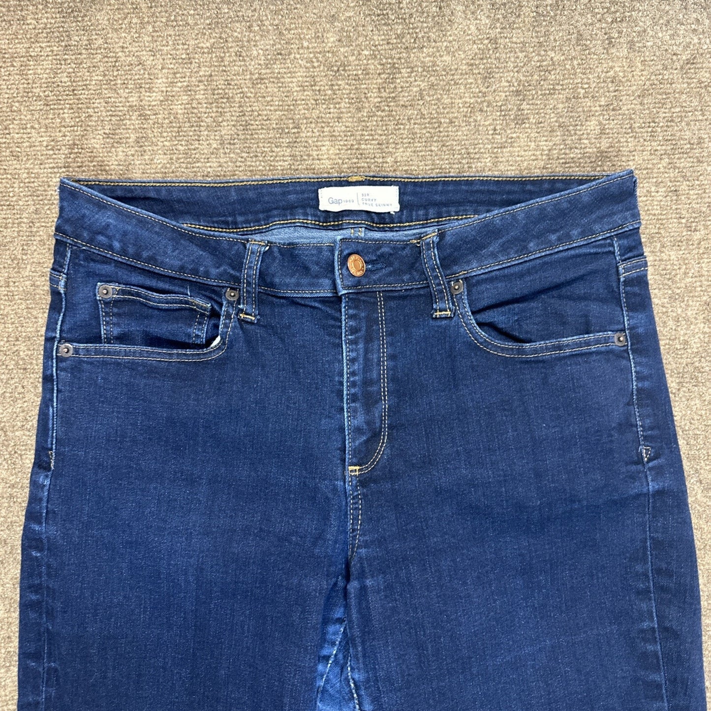 Gap 1969 Curvy True Skinny Women's Jeans Size 32 R Blue Dark Wash Denim