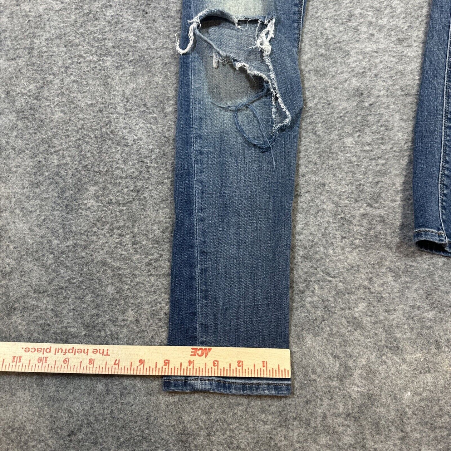 Hudson Barbara Super Skinny Distressed Frayed Waist Jeans Womens 26 Blue Denim