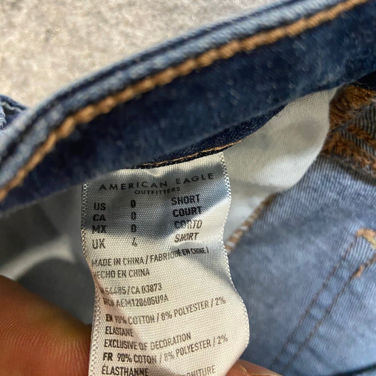 American Eagle Next Level Stretch Distressed Jegging Womens Sz 0 Short Dark Blue