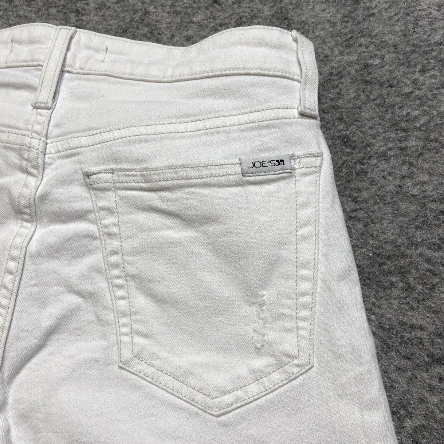 Joes Jeans Distressed Mid Rise Skinny Crop Jeans Women's Size 26 White
