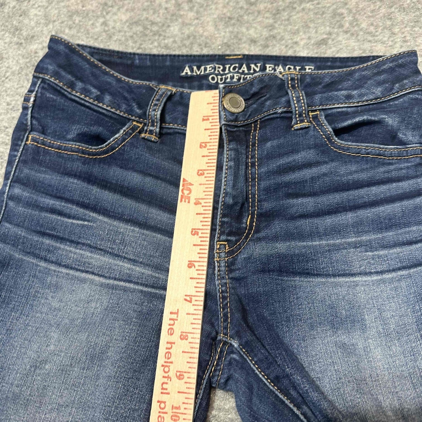 American Eagle Women's Distressed Super Stretch Hi Rise Jegging Size 0R Blue