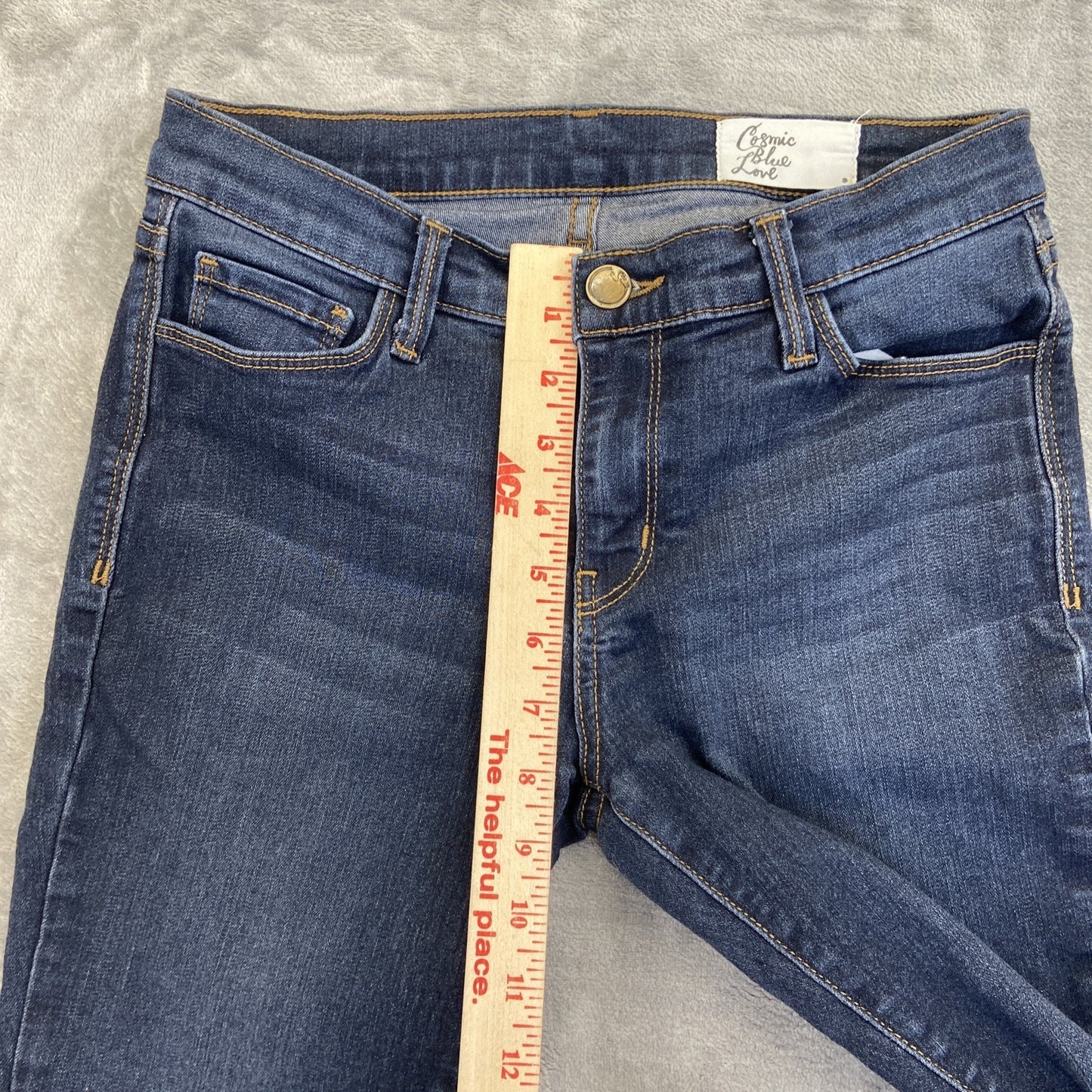 Cosmic Blue Love Bootcut Jeans Women's Size 27 Blue Dark Wash Denim