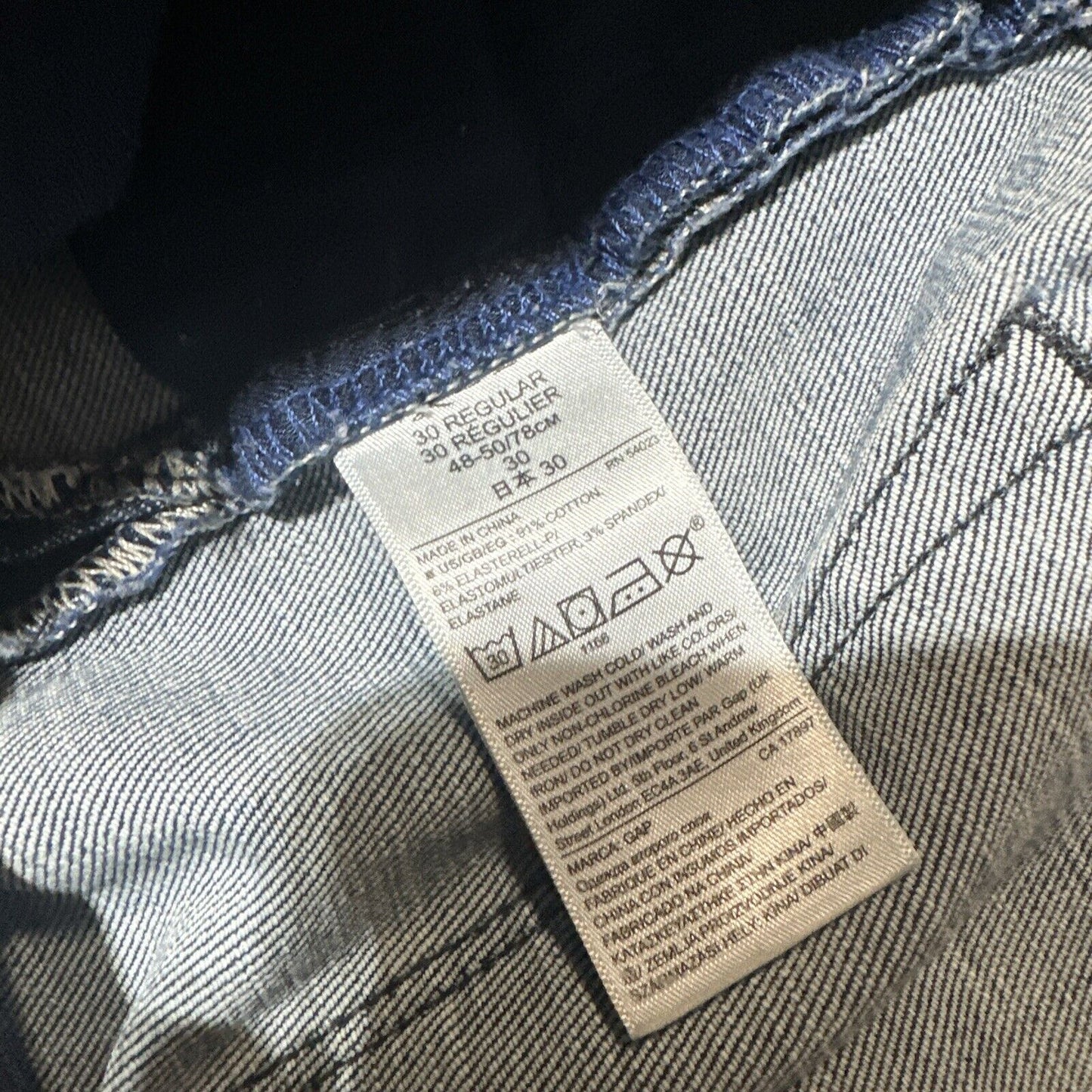 Gap 1969 True Skinny Jeans 30R Super High Rise Dark Wash Blue Distressed