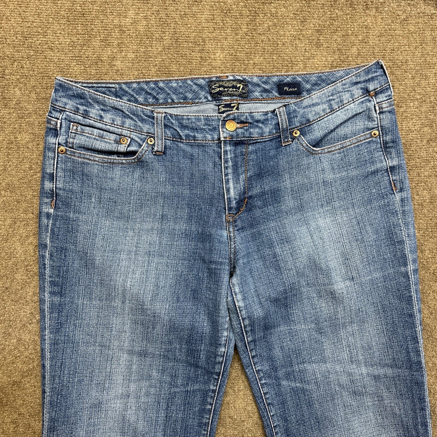 Seven 7 Flared Jeans Women's Size 32 Blue Medium Wash Denim