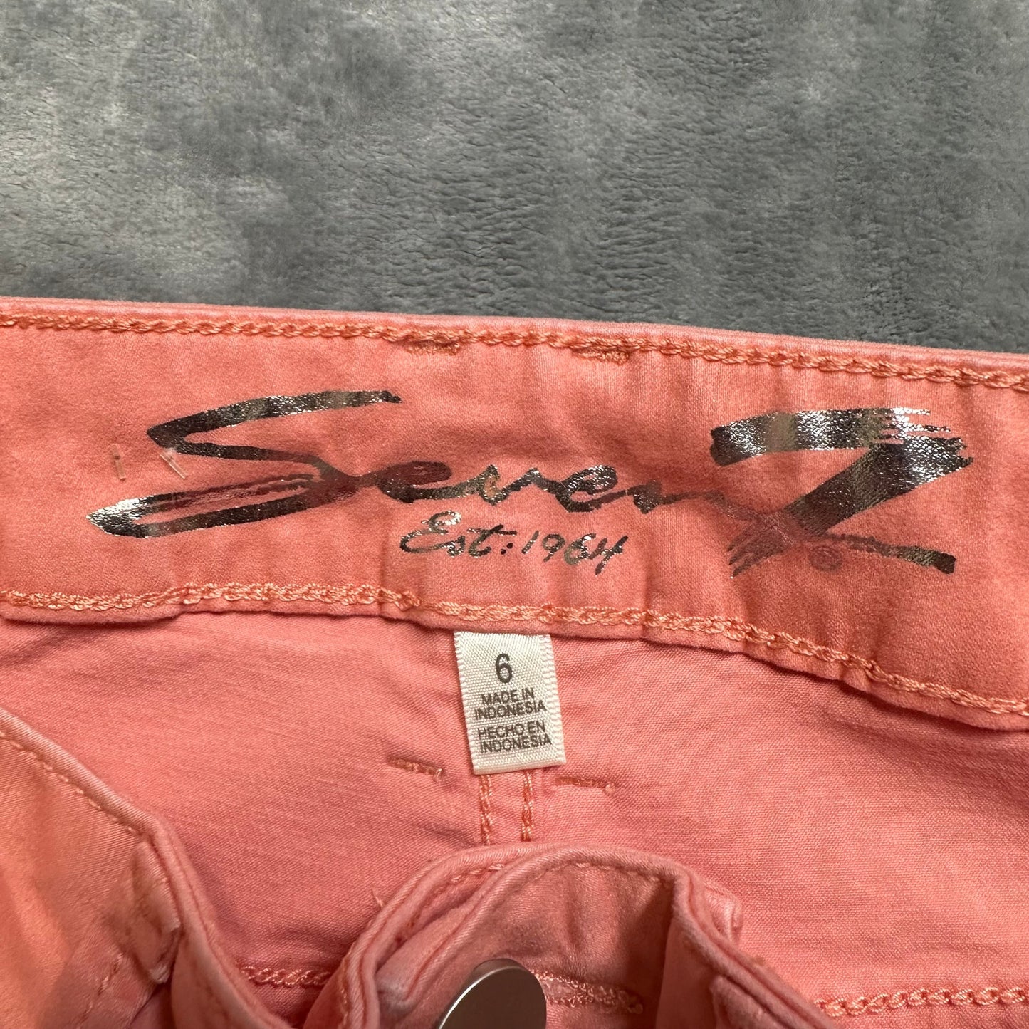 Seven7 Hi Rise Skinny Crop Jeans Women's Size 6 Orange Skin Fit Denim
