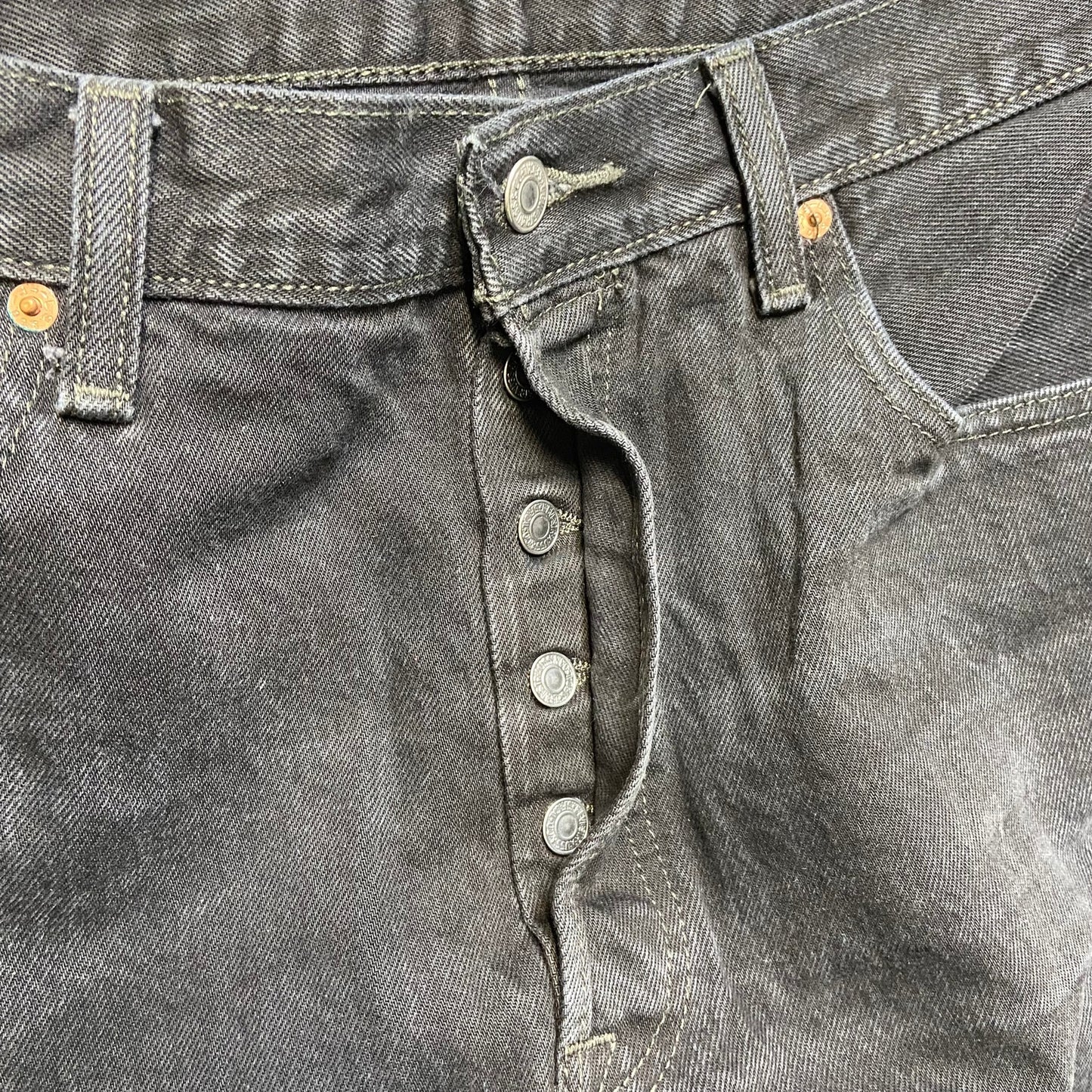 Levi's 501 Straight Jeans Men's Size 38x30 Black Button-Fly Denim