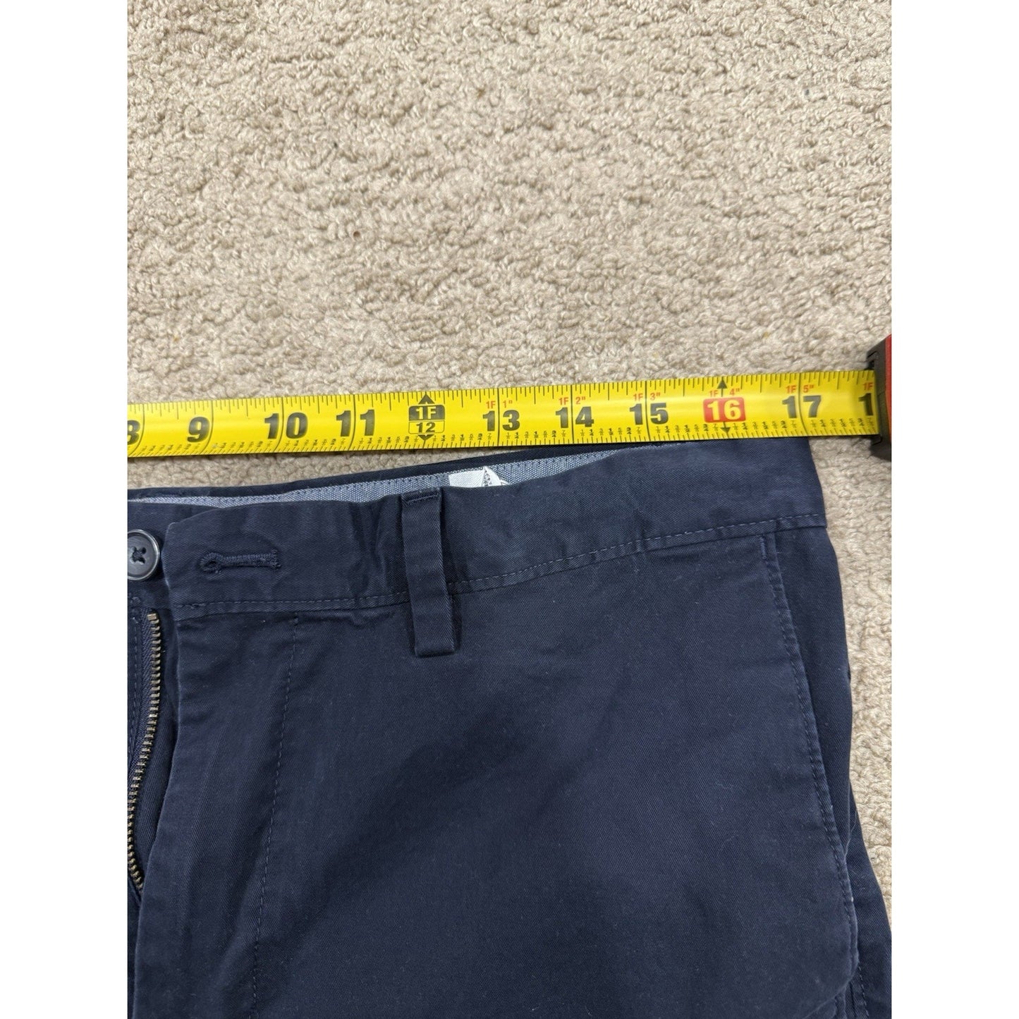 Banana Republic Emerson Chino Shorts Men's 32 Navy Flat Front Slash Pocket