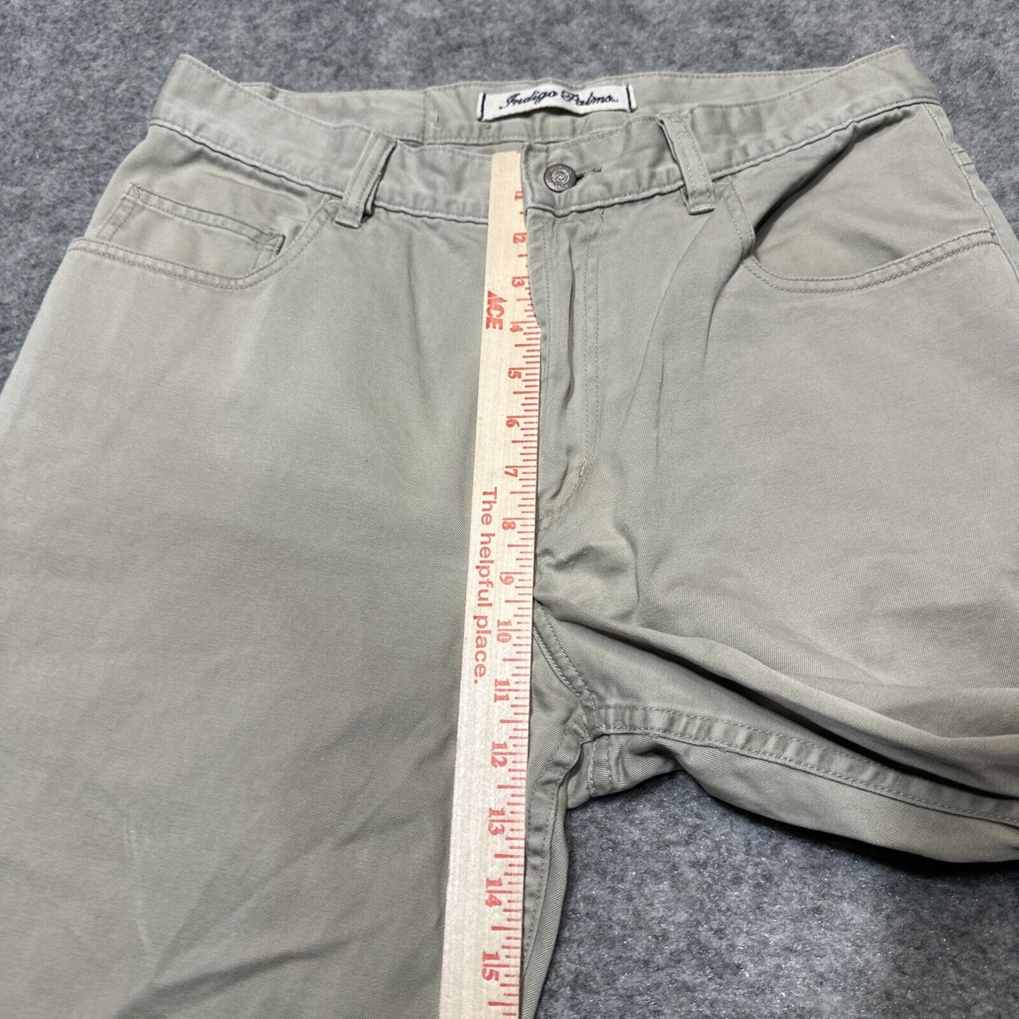 Indigo Palms Relaxed Fit Men's Straight Jeans Size 33x32 Beige Light Wash Denim