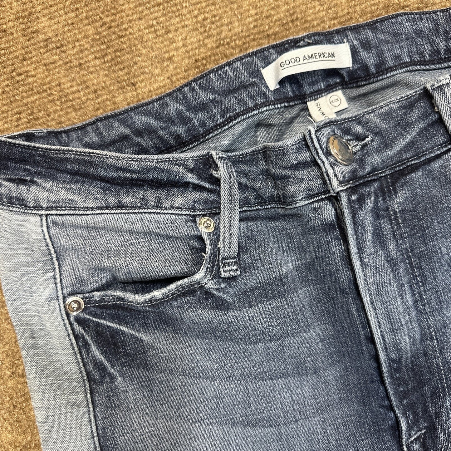Good American Good Waist Women's Jeans Size 6/28 Blue Stone Wash Denim