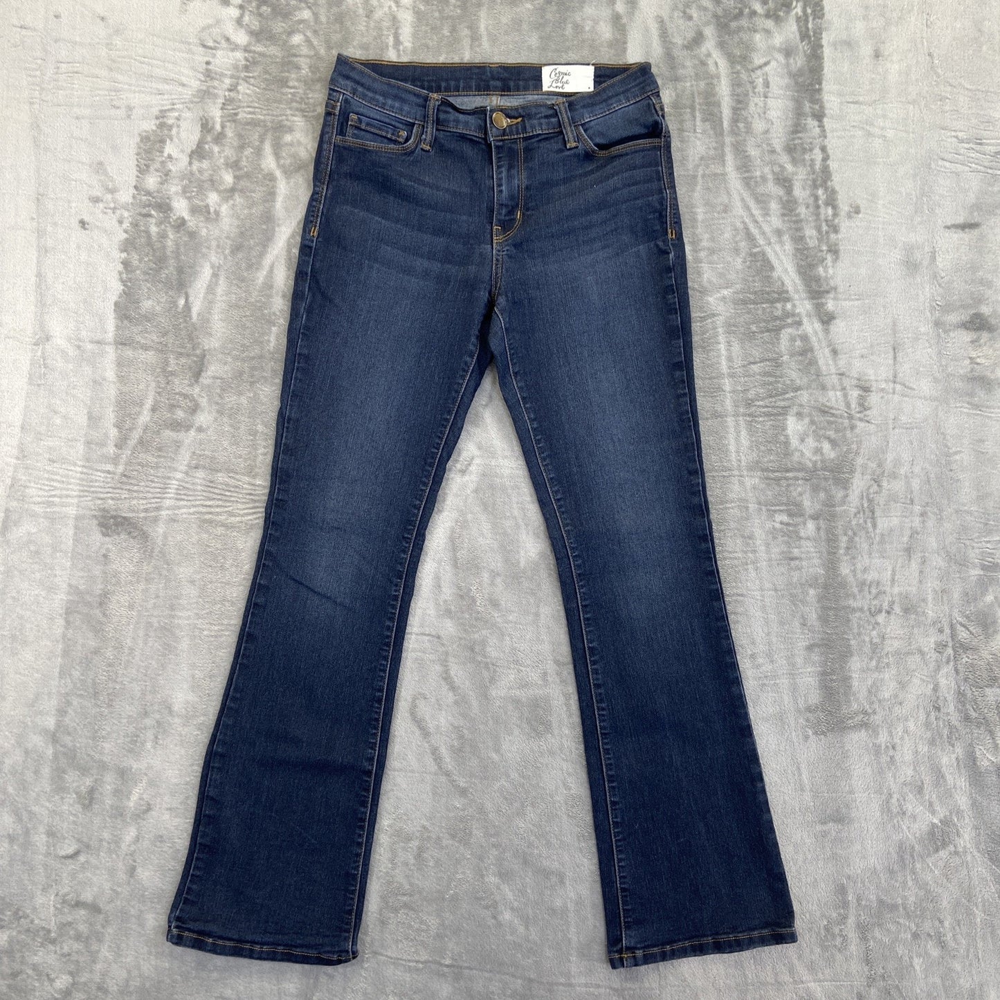 Cosmic Blue Love Bootcut Jeans Women's Size 27 Blue Dark Wash Denim