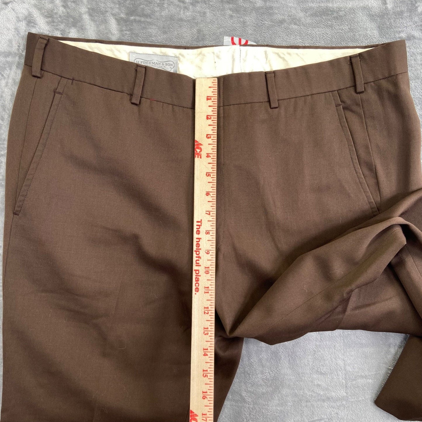 H. Freeman & Son Men's Bronzetti Slack Pants Brown Size 34 #534424