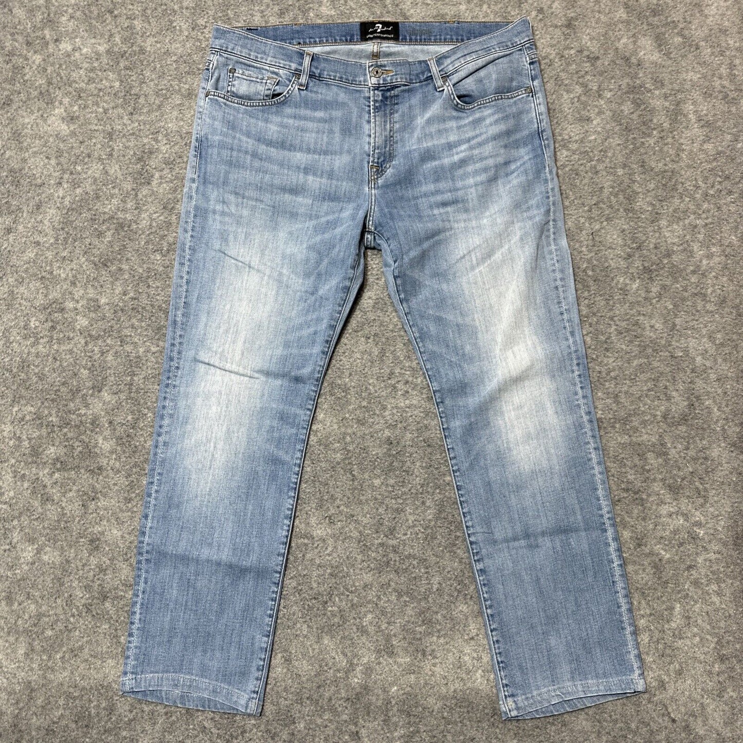 Lot of 7 For All Mankind Luxe Performance Slimmy Jeans Mens 38x28 Light Blue
