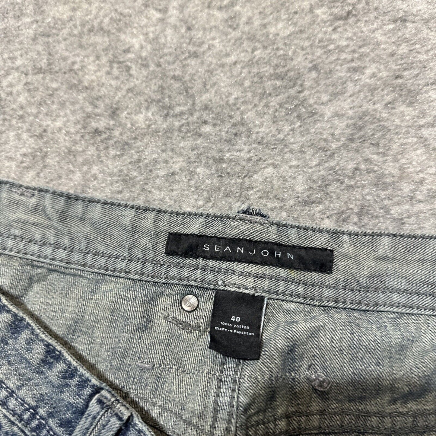 Sean John Men's Bermuda Jean Shorts Sz 40 Blue Dark Denim Y2K Grunge Streetwear