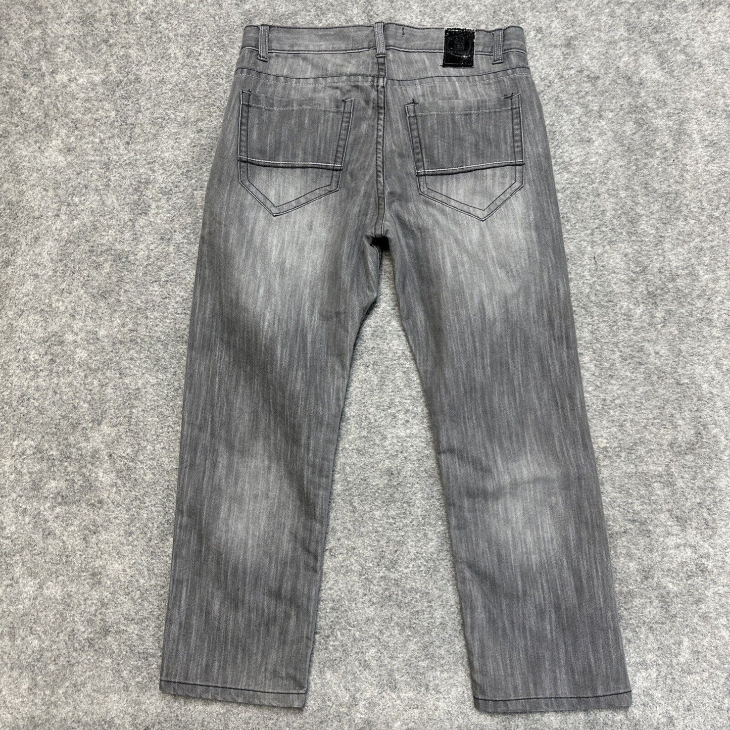 Southpole Straight Jeans Men's Size 34x30 Gray Denim Skater Y2K Grunge *Stained*