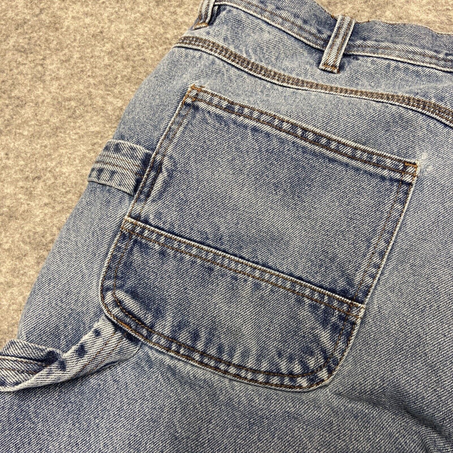 FIVEBROTHER Carpenter Straight Leg Jeans Men's 38x30 Blue Denim *Ripped Pocket*