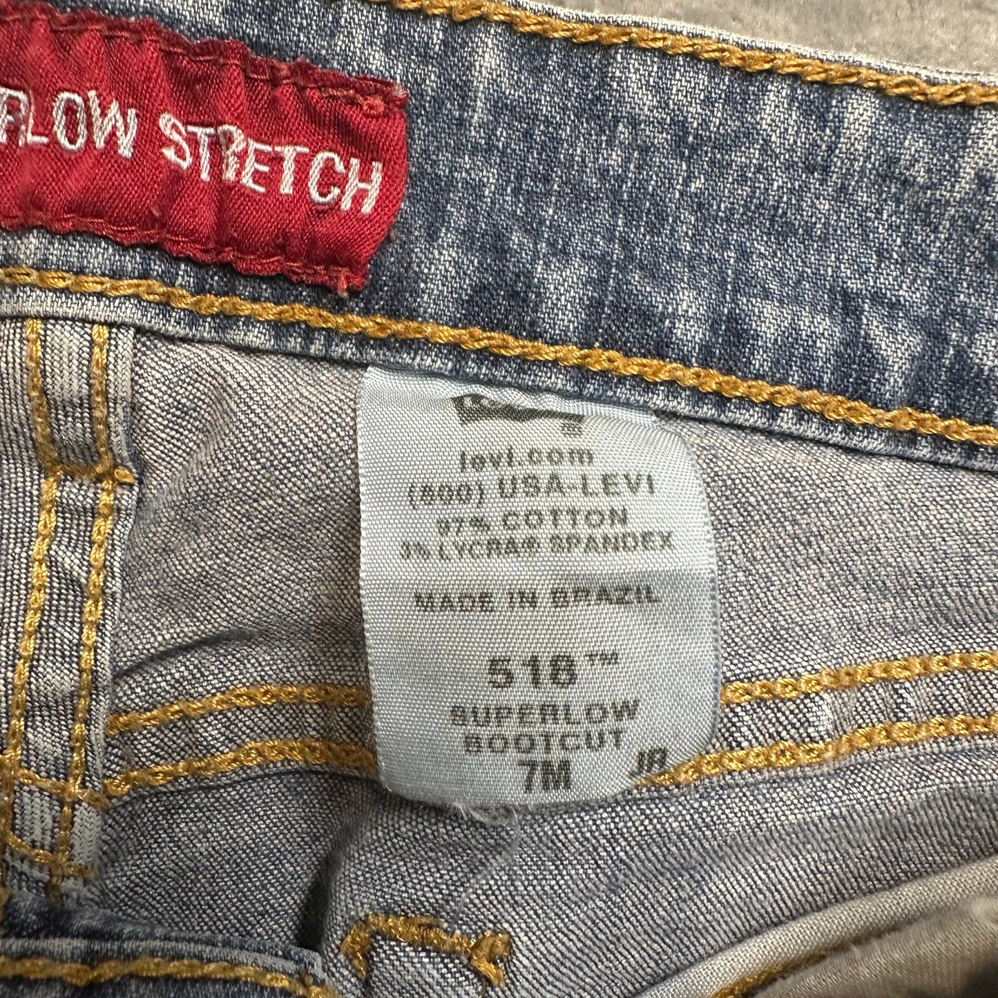Vintage Levi's Super Low Stretch Bootcut Jeans Women's 7M Blue Denim Light Wash