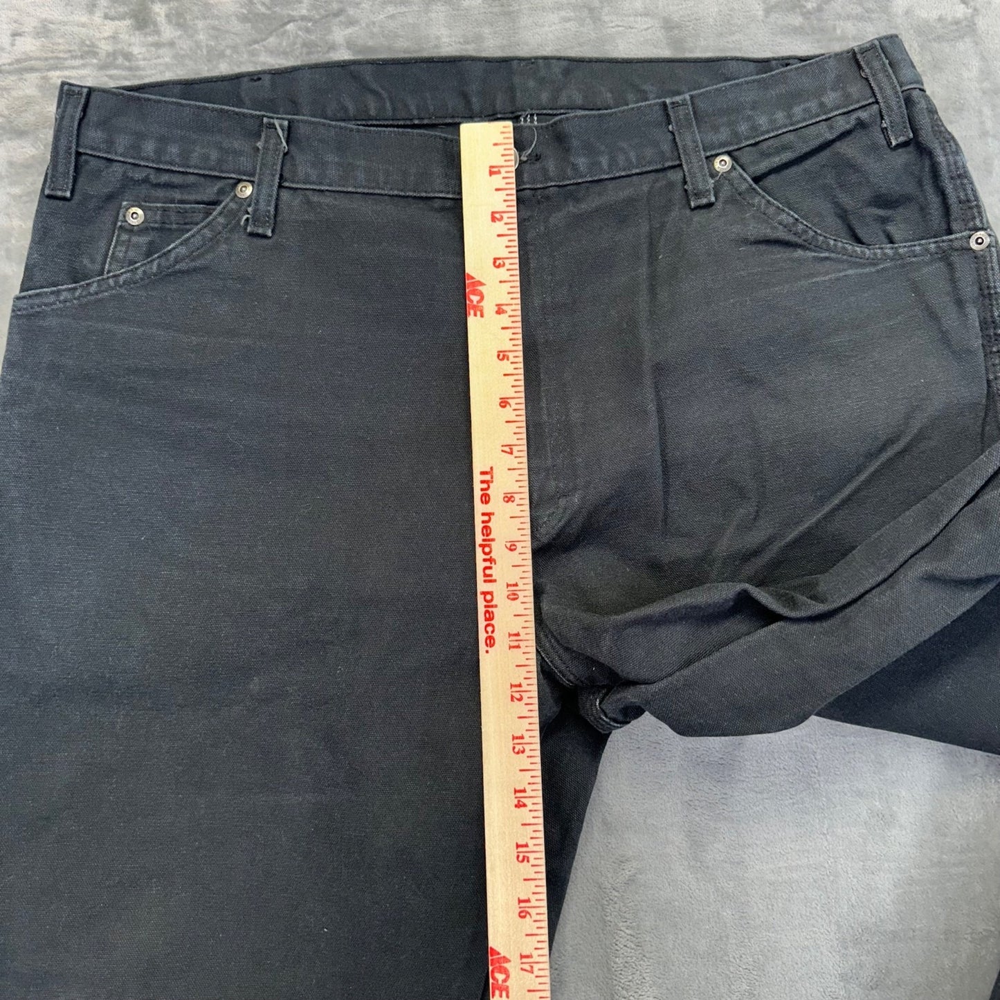 Dickies Men's Duck Canvas Carpenter Pants 38x32 Black Workwear