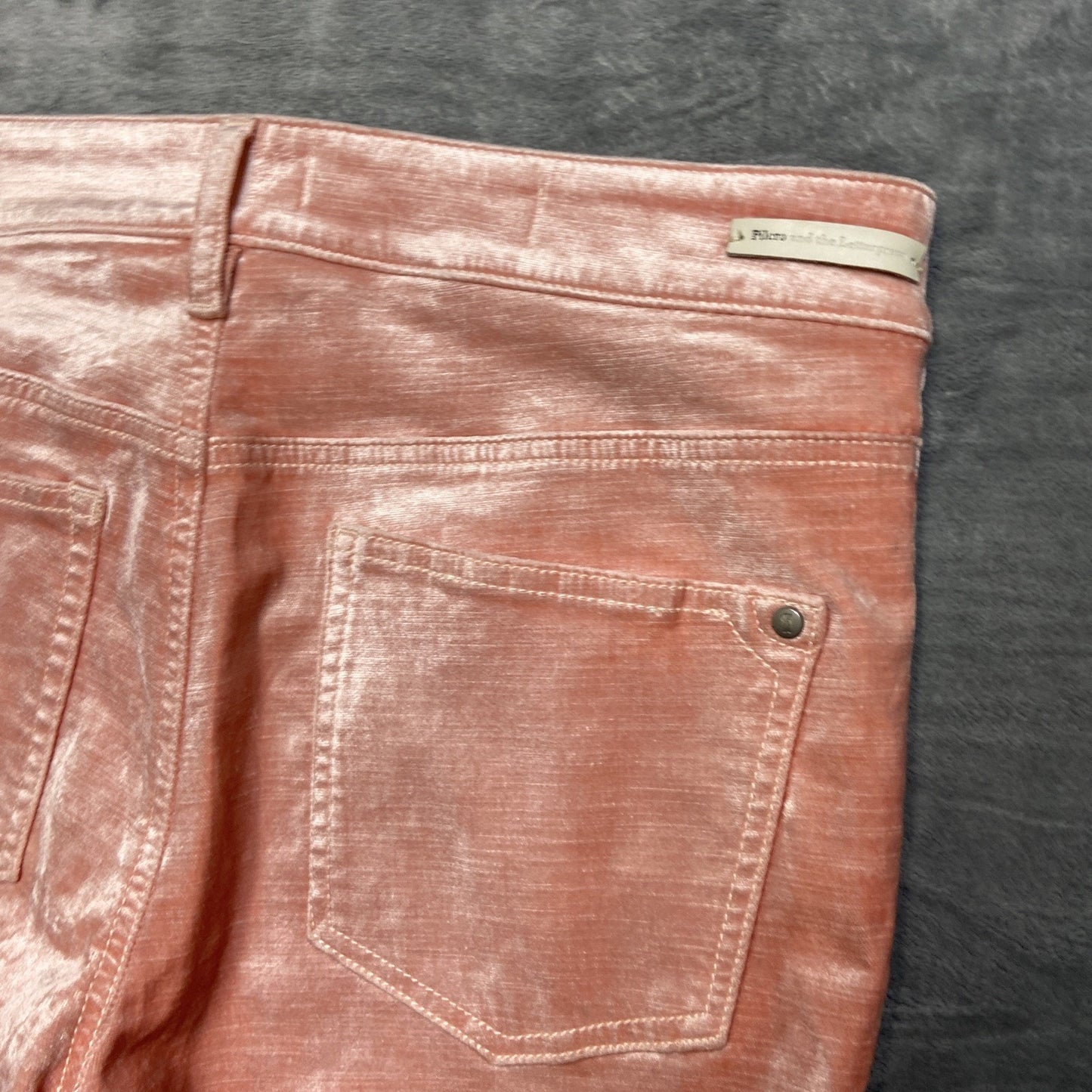 Pilcro And The Letterpress Crushed Velvet High Rise Skinny Jeans Womens 28 Pink