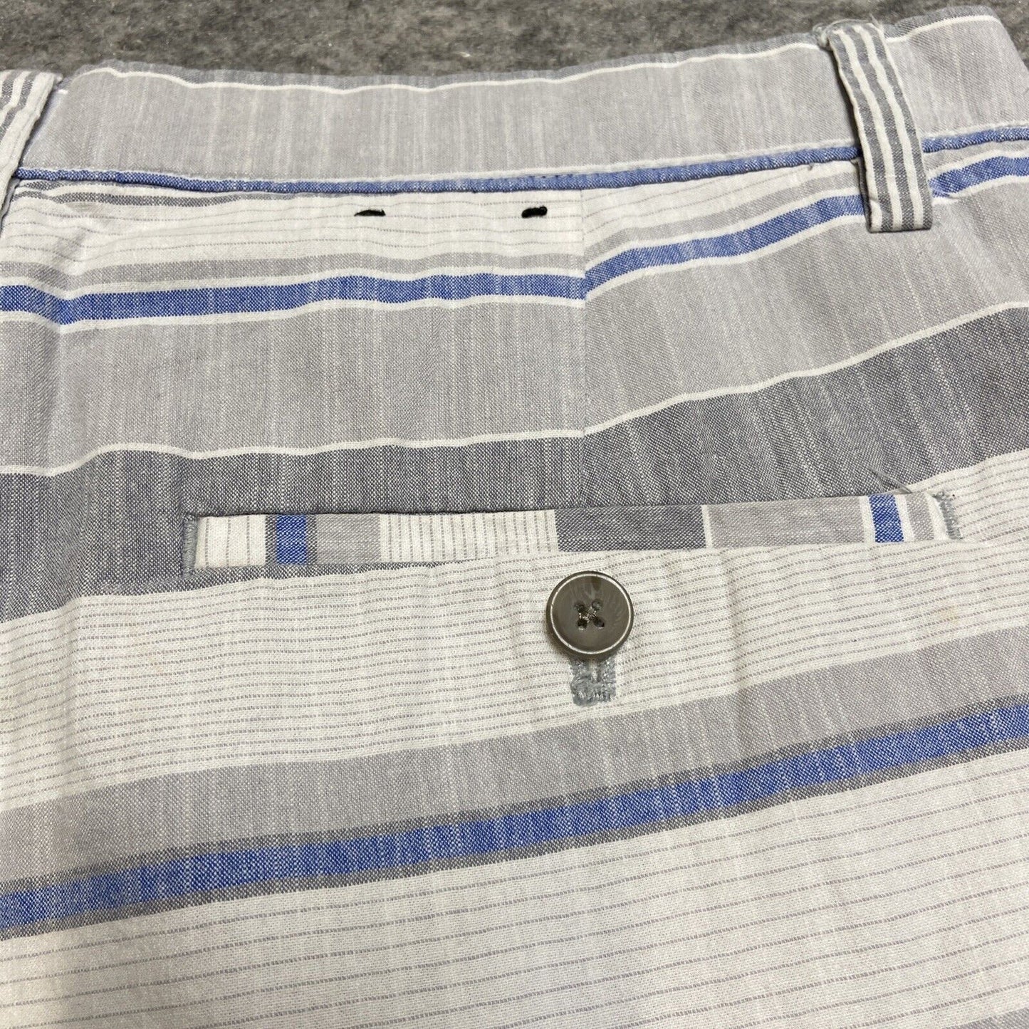 Banana Republic Emmerson Shorts Men's Size 33 Gray and Blue Striped Shorts