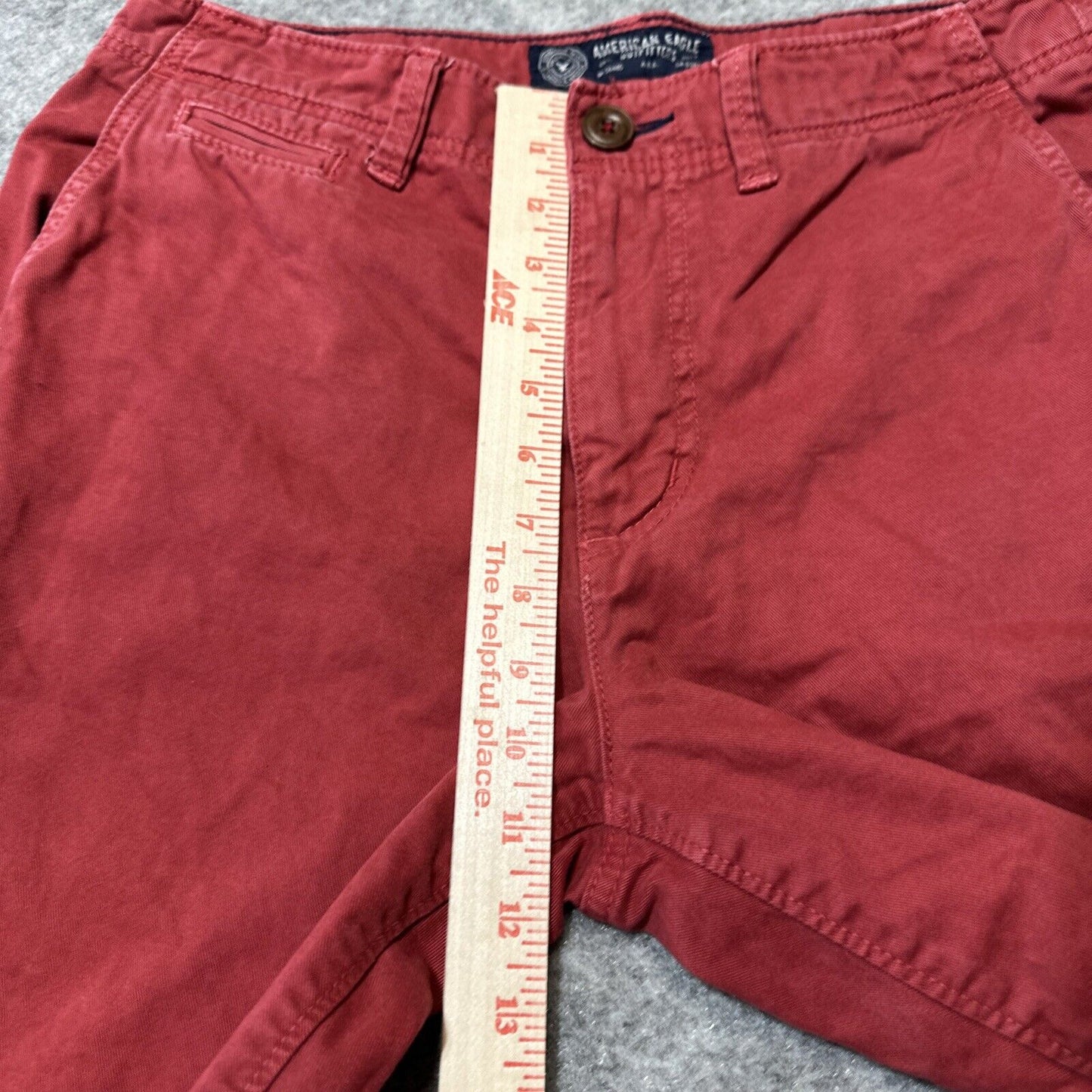 American Eagle Longer Length Men's Chino Shorts Size 30 Red Chinos