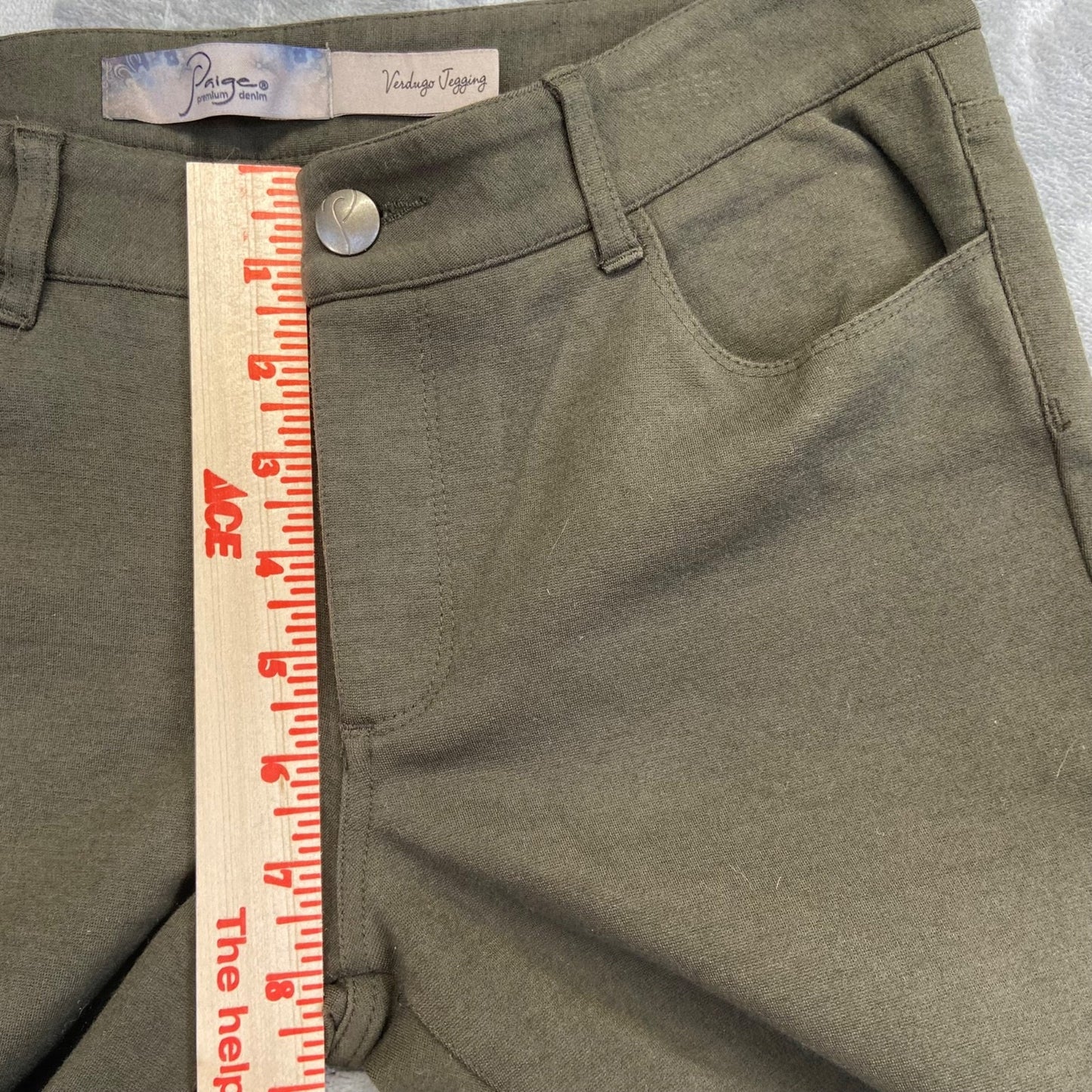 Paige Verdugo Jegging Women's Size 29 Olive Skinny Pants Rayon Blend