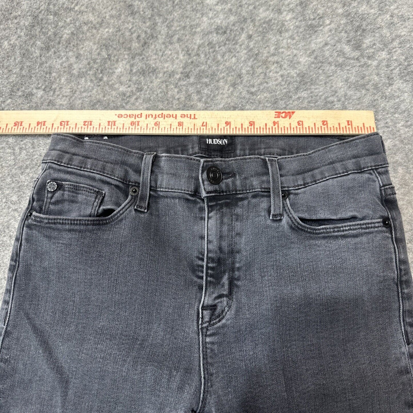 Hudson Nico Mid Rise Ankle SPR Skinny Women's Jeans Size 29 Black Distressed