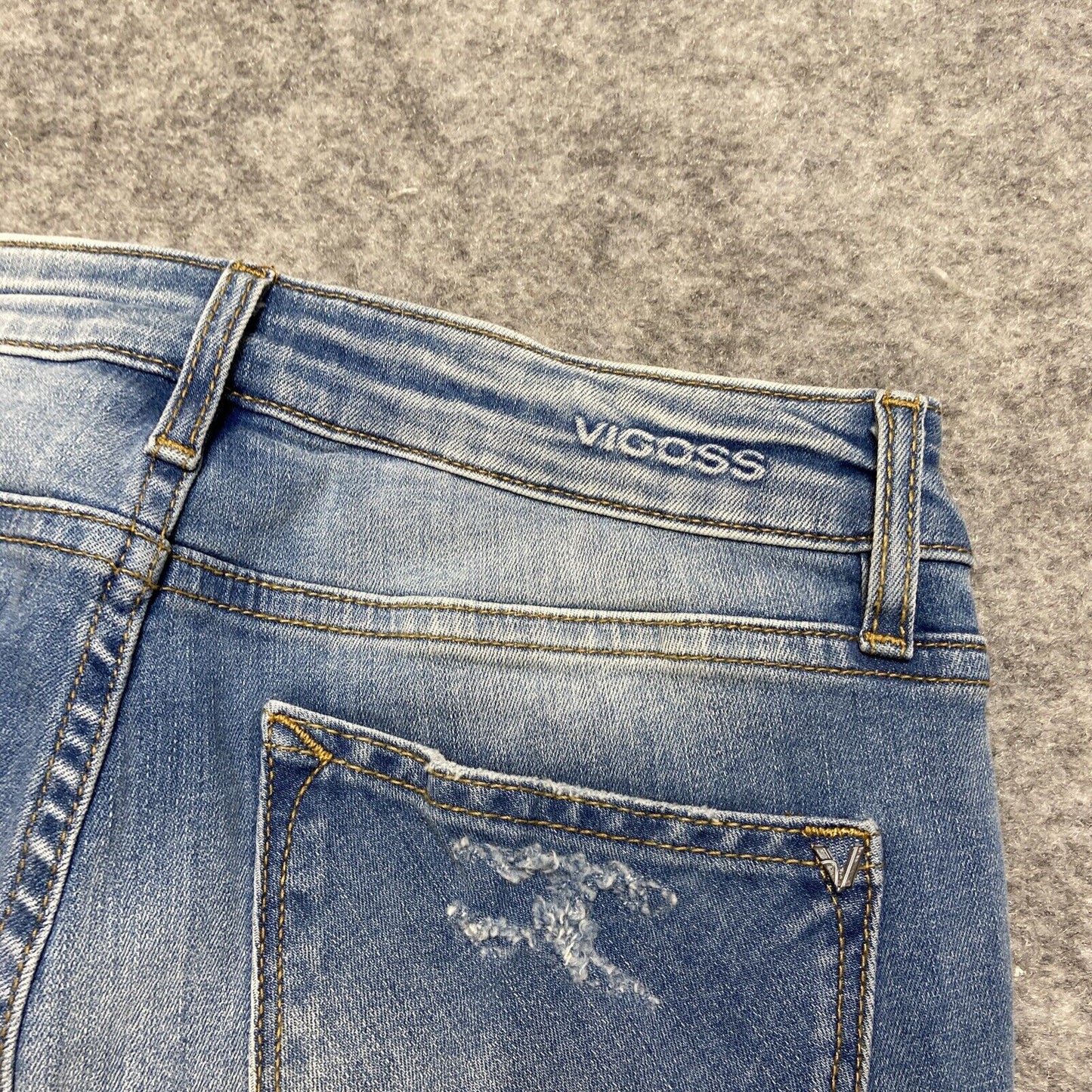 New Vigoss Distressed Thompson Tomboy Skinny Jeans Women's 25 Light Blue Faded