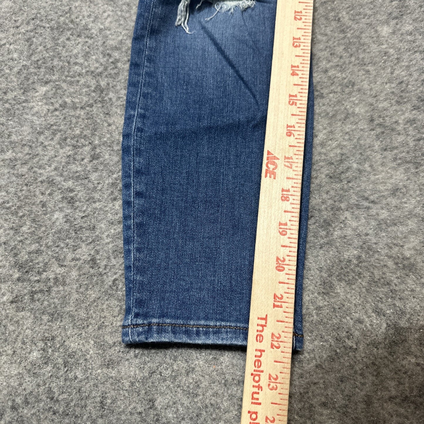 Madewell Distressed Curvy High Rise Skinny Crop Jeans Women's Size 25 P Blue