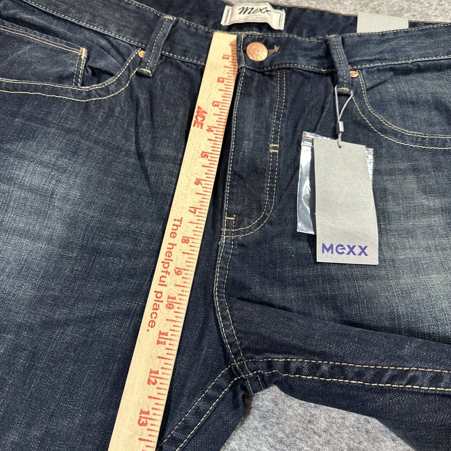 New Mexx Regular Straight Leg Jeans Men's Size 36x34 Dark Blue Denim