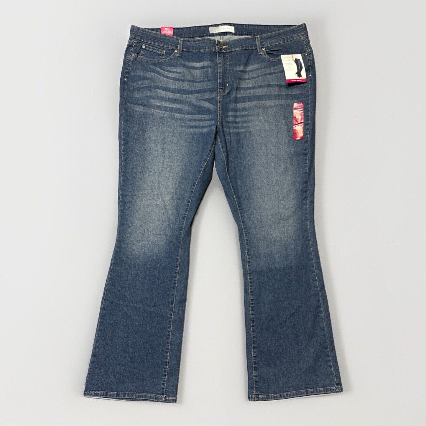New Signature Levi's Mid Rise Bootct Jeans Women's Size 26L Dark Blue 38x34
