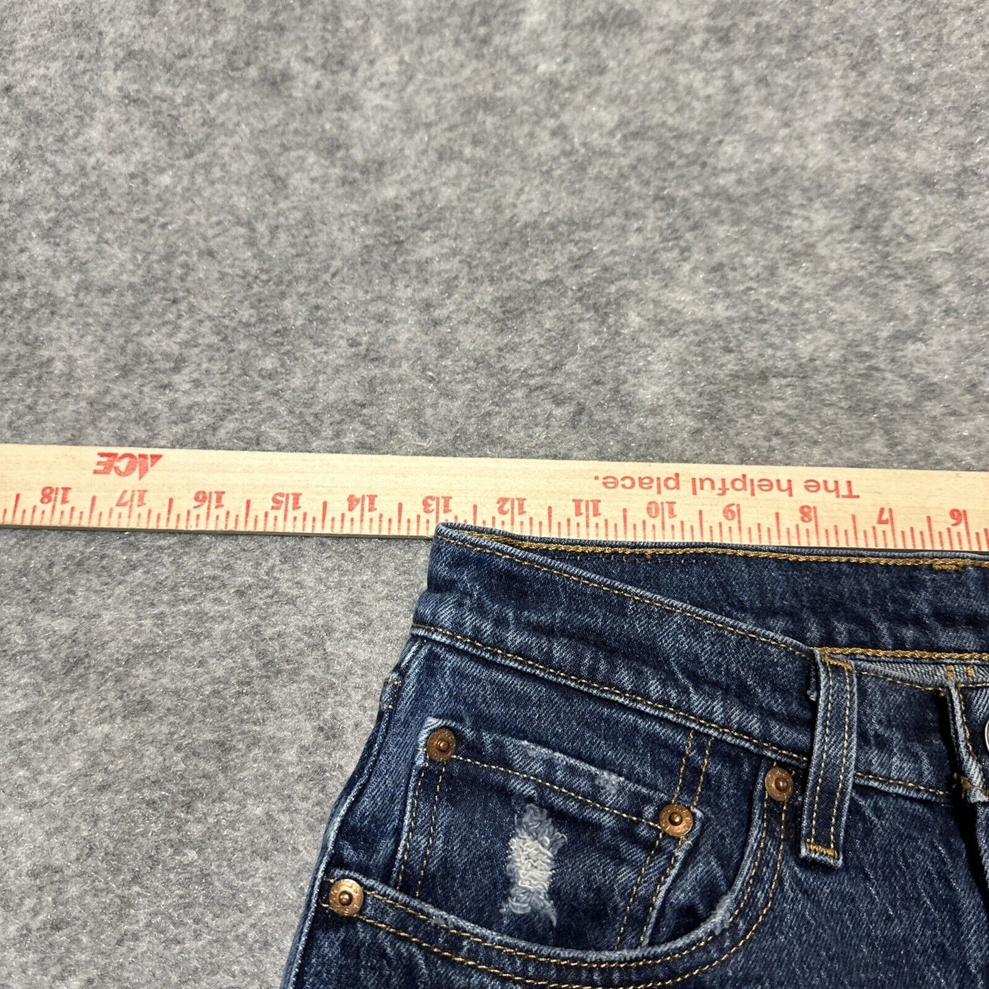 Levi's 501XX Original Fit Boys Distressed Straight Jeans Size 26x26 Blue Denim
